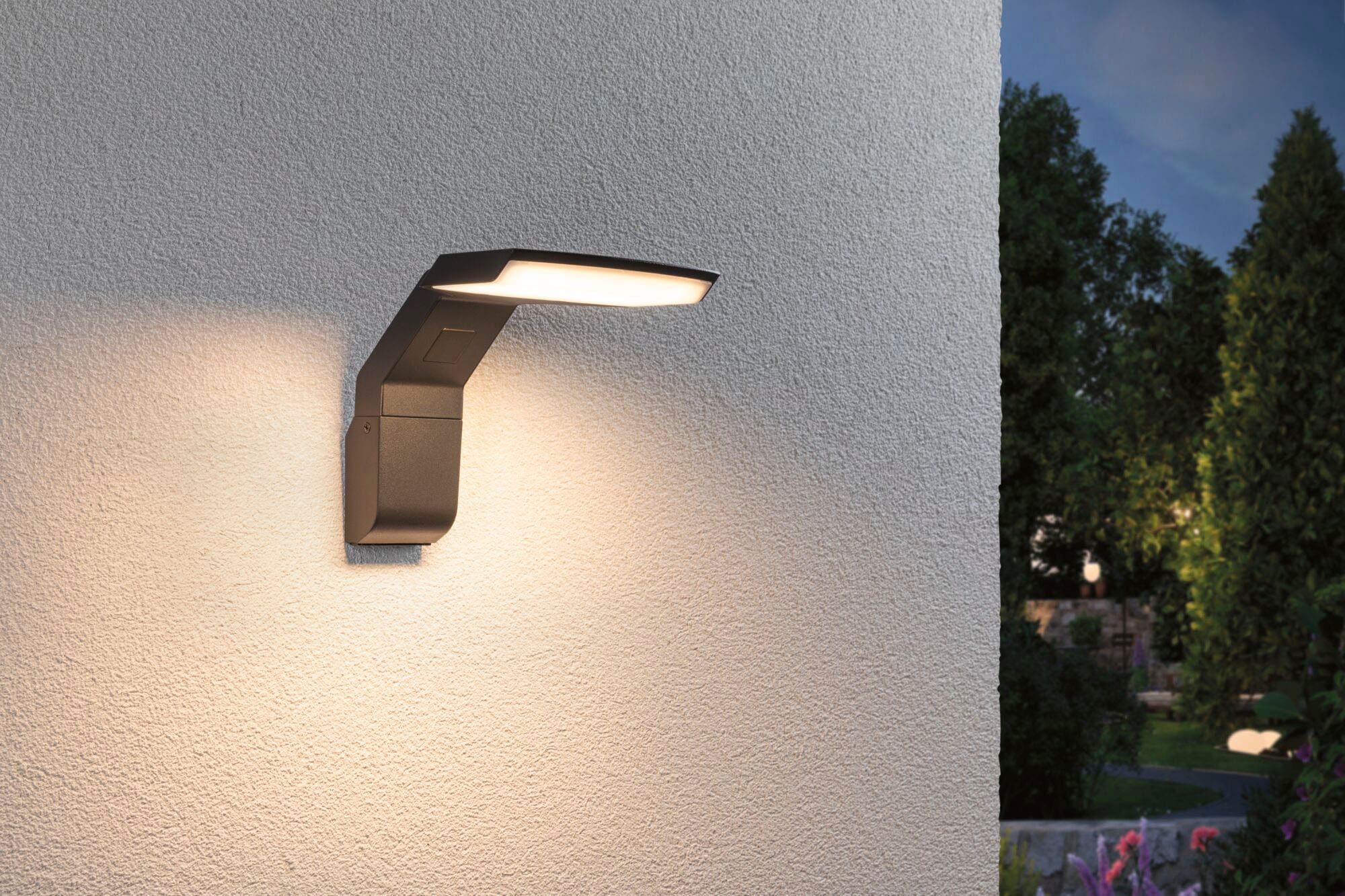 Paulmann LED Außen-Wandleuchte »Zenera 230V 3000K anthrazit«, 1 flammig, seewasserresistent