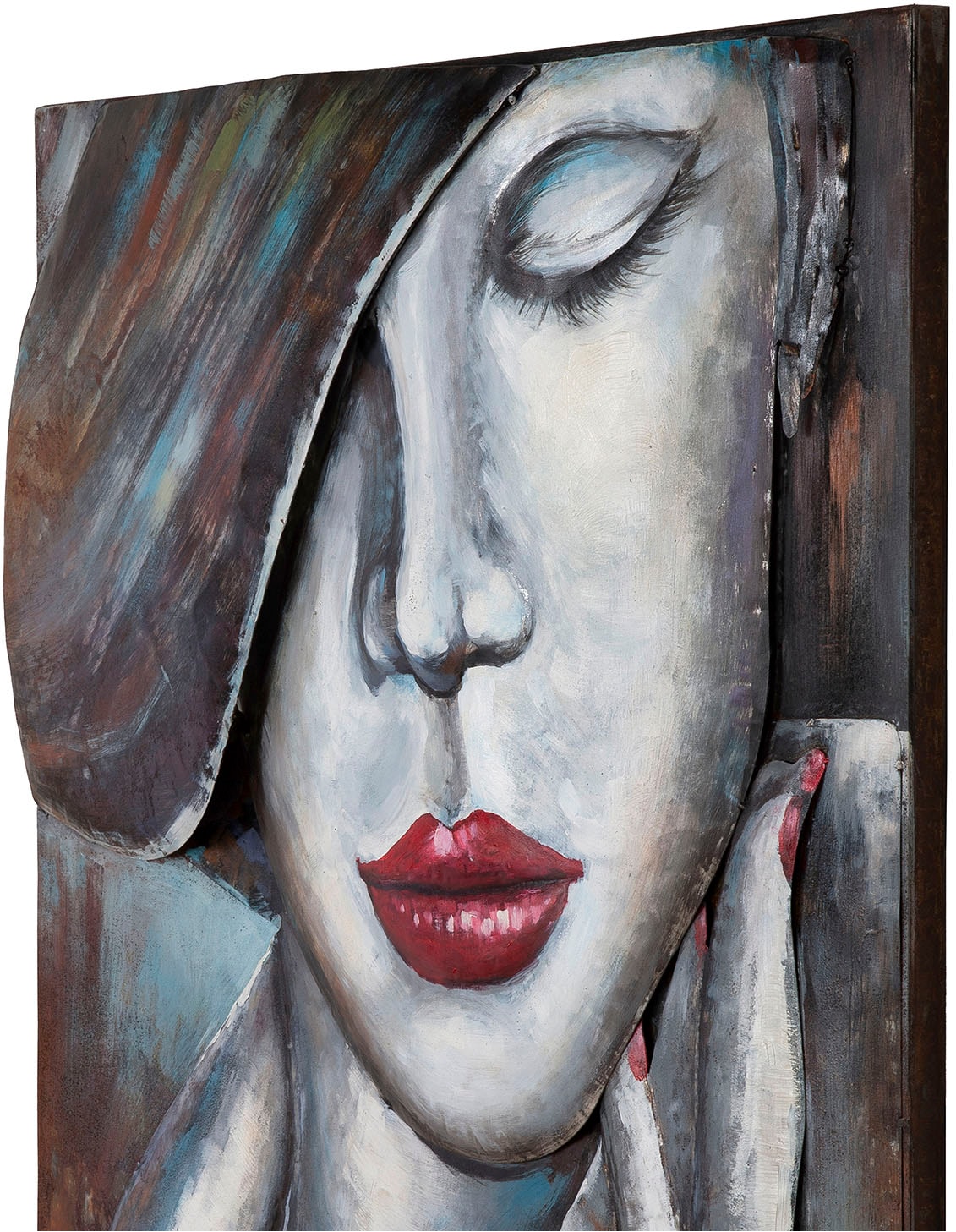 Casablanca by Gilde Metallbild »Bild rechteckig Noblesse weiß H. 120 cm«, (1 St.)
