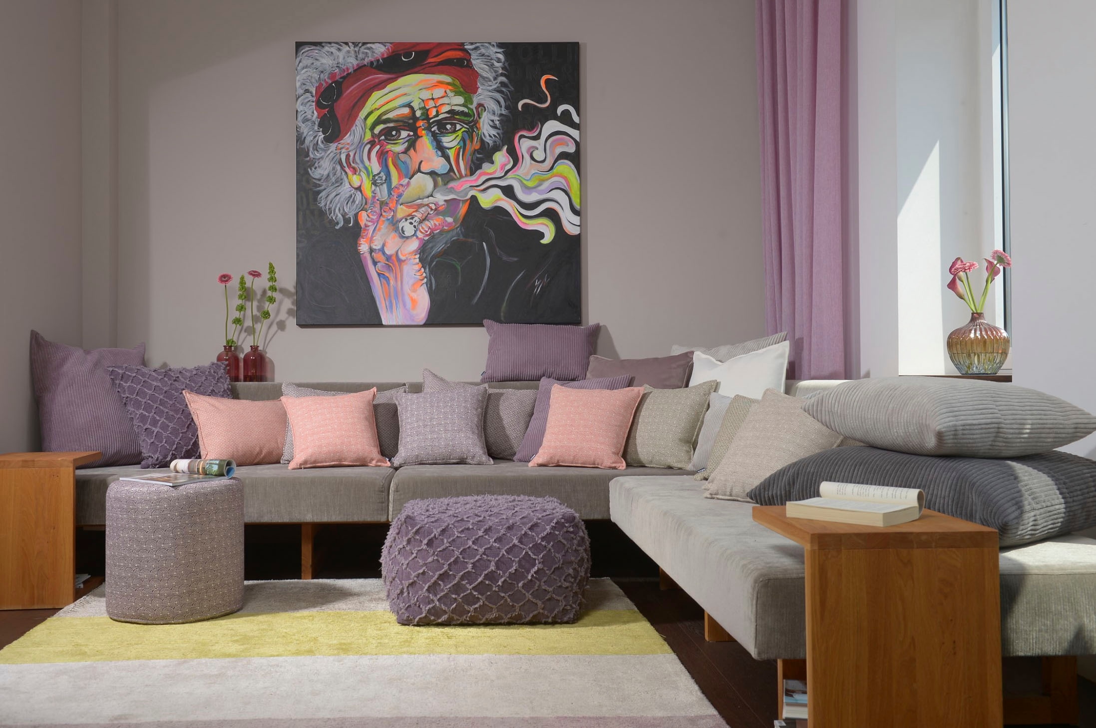 H.O.C.K. Dekokissen »Ivo« leicht gemustert