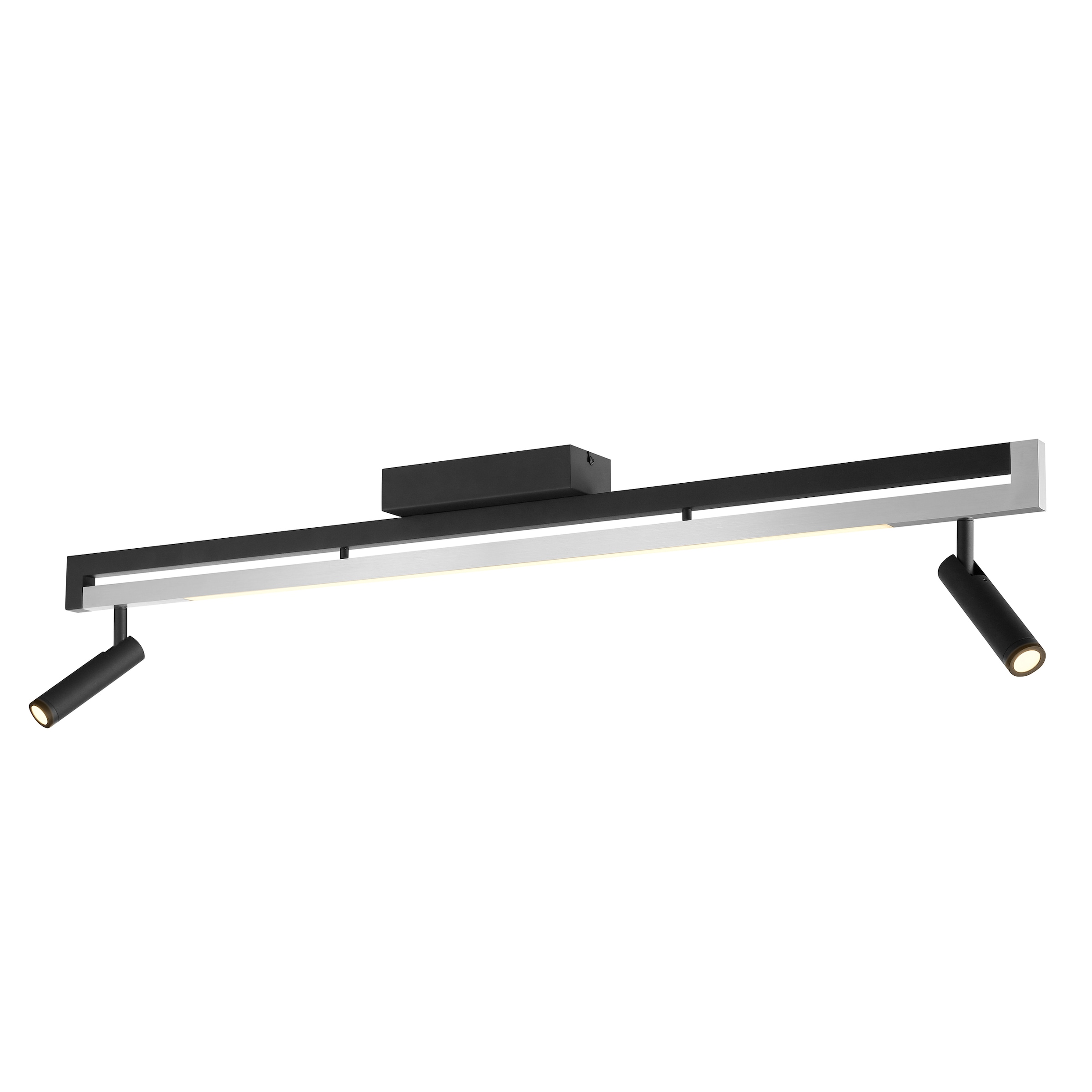 lumiCouture LED Deckenstrahler »Pulse« LED-Modul 1 Stk. Warmweiß 100 x 7 x 22 cm, 3300lm, 2700K, dimmbar, schwarz/gebürstetes Aluminium