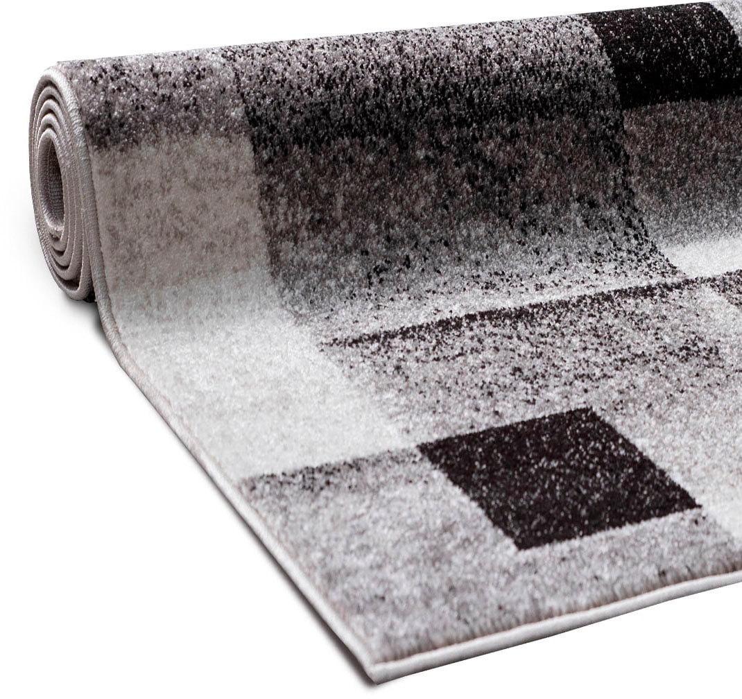 my home Teppich »Corine«, rechteckig, 9 mm Höhe, mit besonders weichem Flor, Kurzflor, modernes Karo-Design