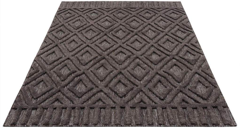 Carpet City Teppich »In-& Outdoorteppich Santorini 58377, 3D-Effekt, Raute-Optik«, rechteckig, 5 mm Höhe, Wetterfest & UV-beständig für Terrasse, Balkon, Küche, Flur