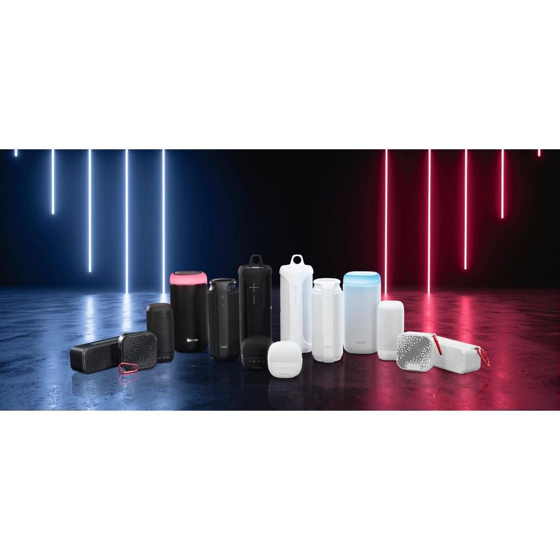 Hama Bluetooth-Lautsprecher XXL Jahre »Bluetooth 30 | UNIVERSAL Garantie ➥ Xtra W LED 360ᵒ Box spritzwassergeschützt« 3 Bass Sound