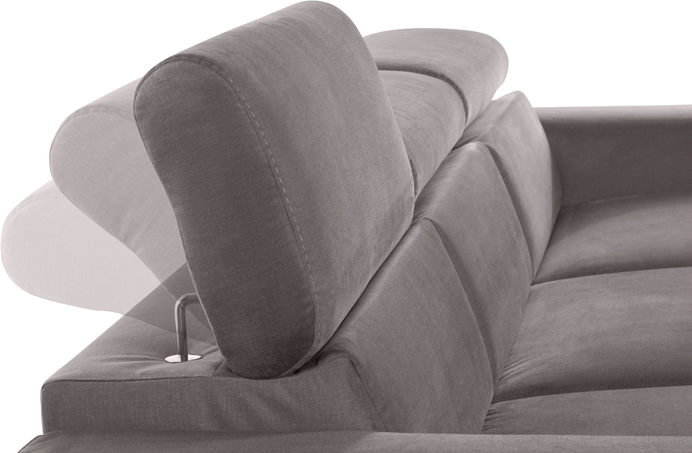 COTTA Polstergarnitur »Morven L-Form«, (Set), Set bestehend aus: Ecksofa mit Kopfteilverstellung & Hocker