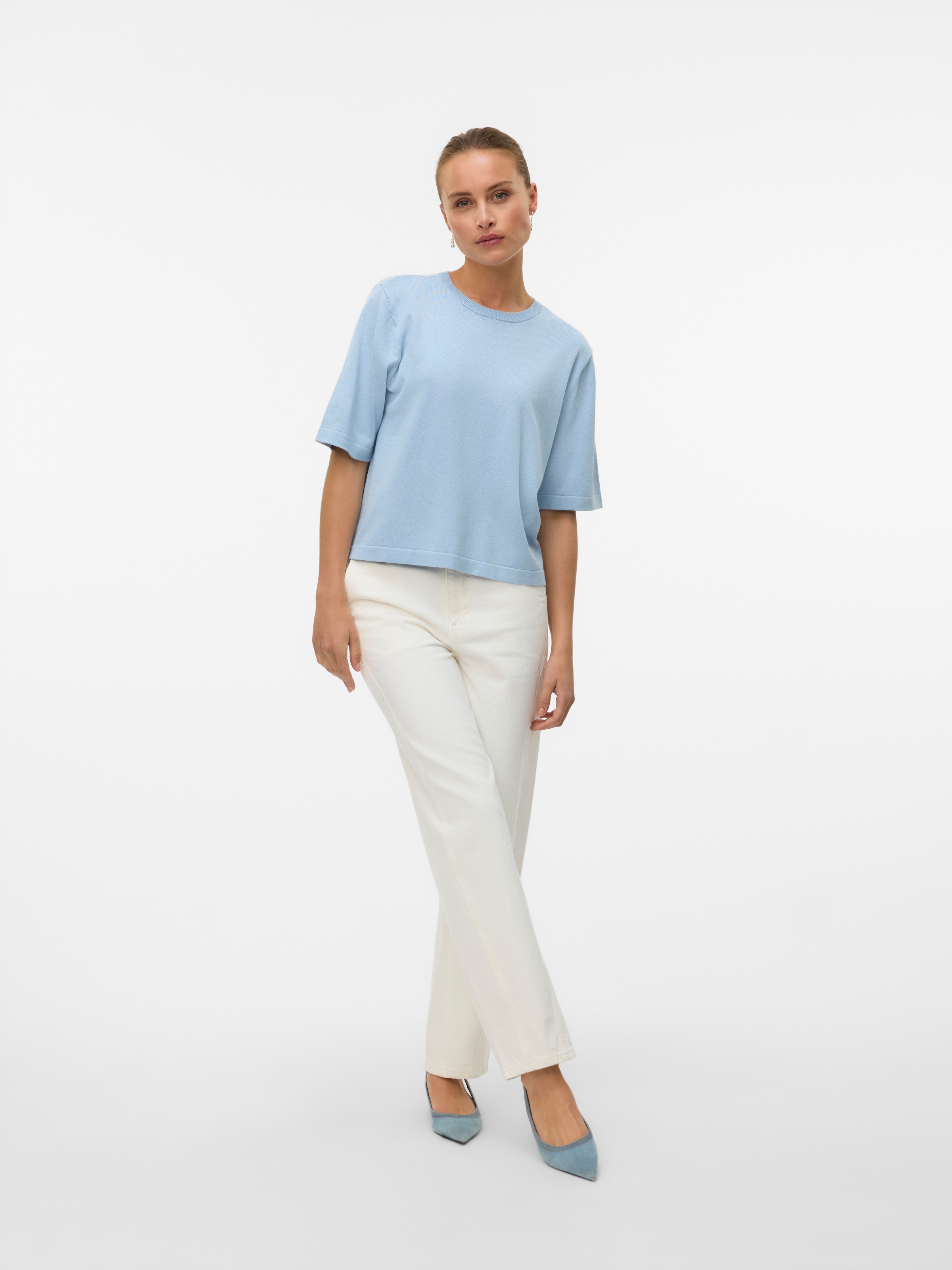Vero Moda Kurzarmpullover »VMSILJE 2/4 O-NCK OVERSIZE PULL GA NOOS«