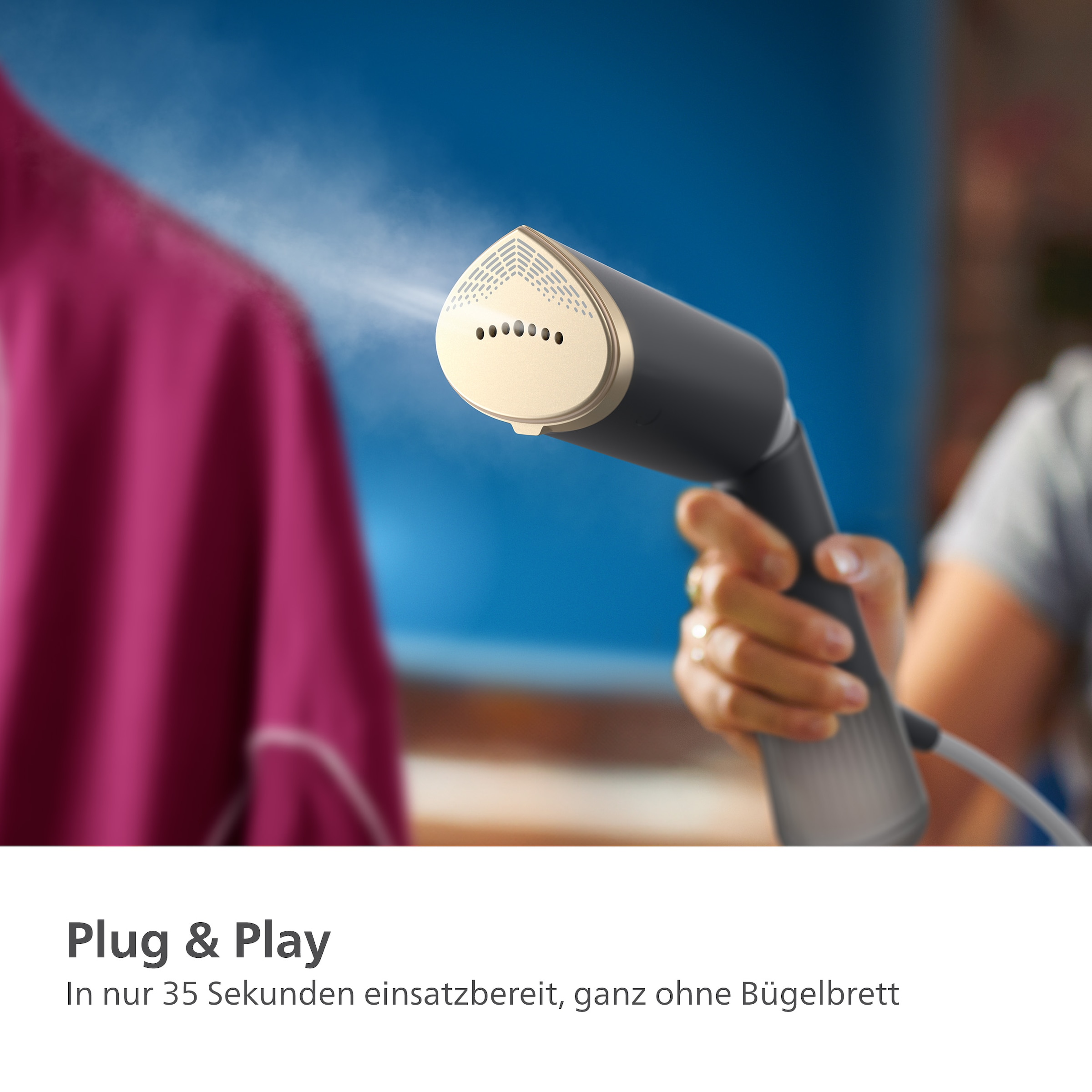 Philips Dampfbürste »STH5030 "Styler", 120 ml und 200 ml Wassertank, Metallplatte«, 1400 W, Steamer im schlanken Design; 2-in-1 Handschuh, Tasche, Stylemat inkl.