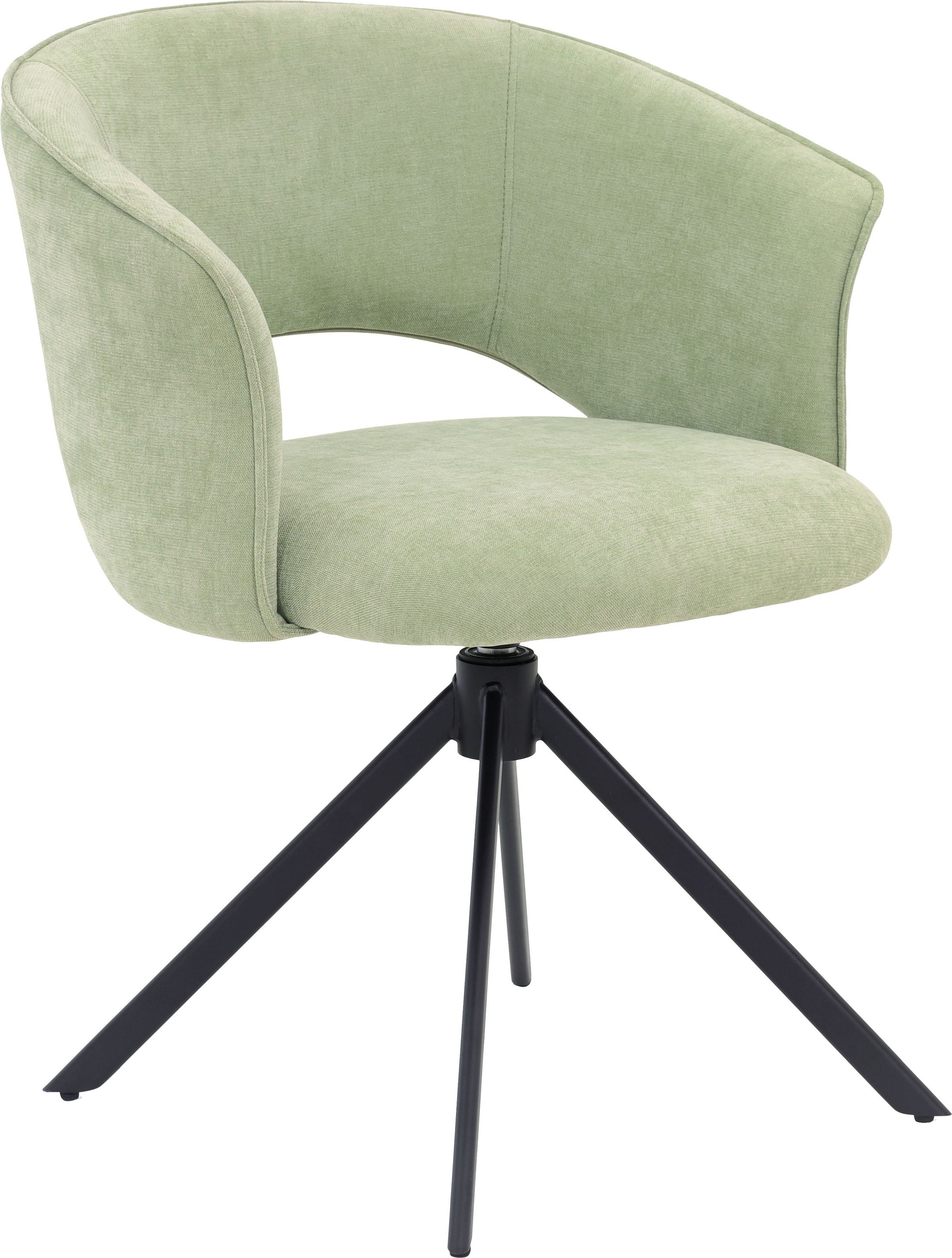 TOM TAILOR HOME Armlehnstuhl »CURVY ARMCHAIR«, (Set), 2 St., Chenille, mit Armlehnen, drehbar, Rückholfunktion, Rückenausschnitt