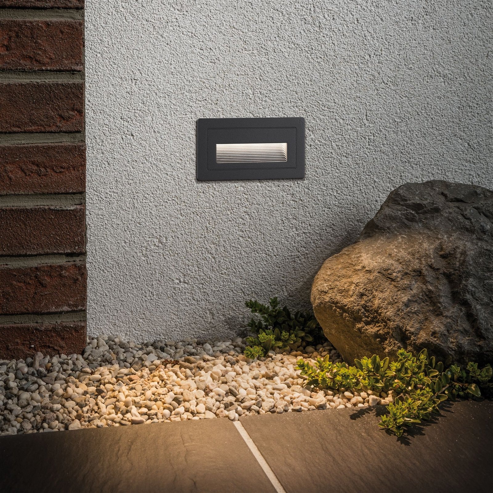 Paulmann LED Außen-Wandleuchte »LongIP44 eckig 103x58mm 3000K 4W 30lm 230V Schwarz Aluminium«, 1 flammig