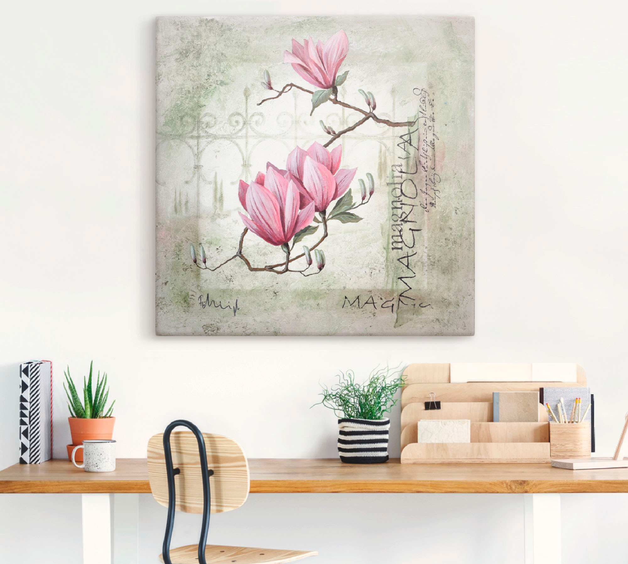 Artland Wandbild »Pinke Magnolie«, Blumen, (1 St.), als Leinwandbild, Poster, Wandaufkleber in verschied. Größen