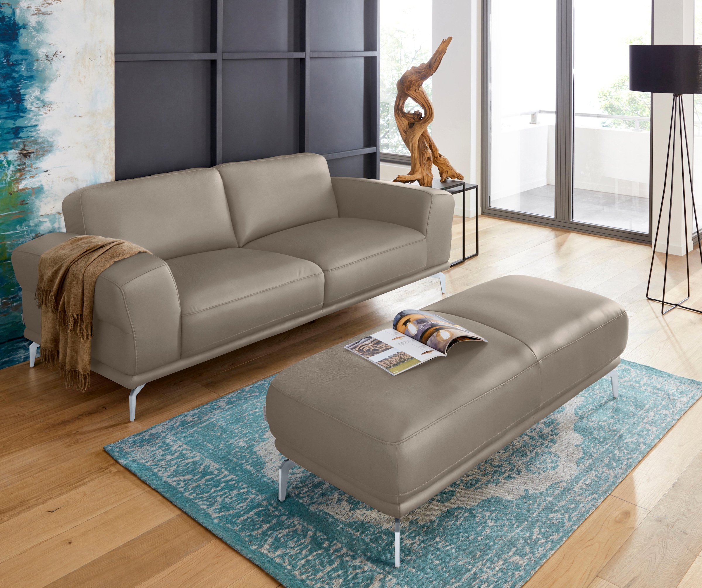 W.SCHILLIG 2,5-Sitzer »montanaa« mit Metallfüßen in Silber matt, Breite 212 cm