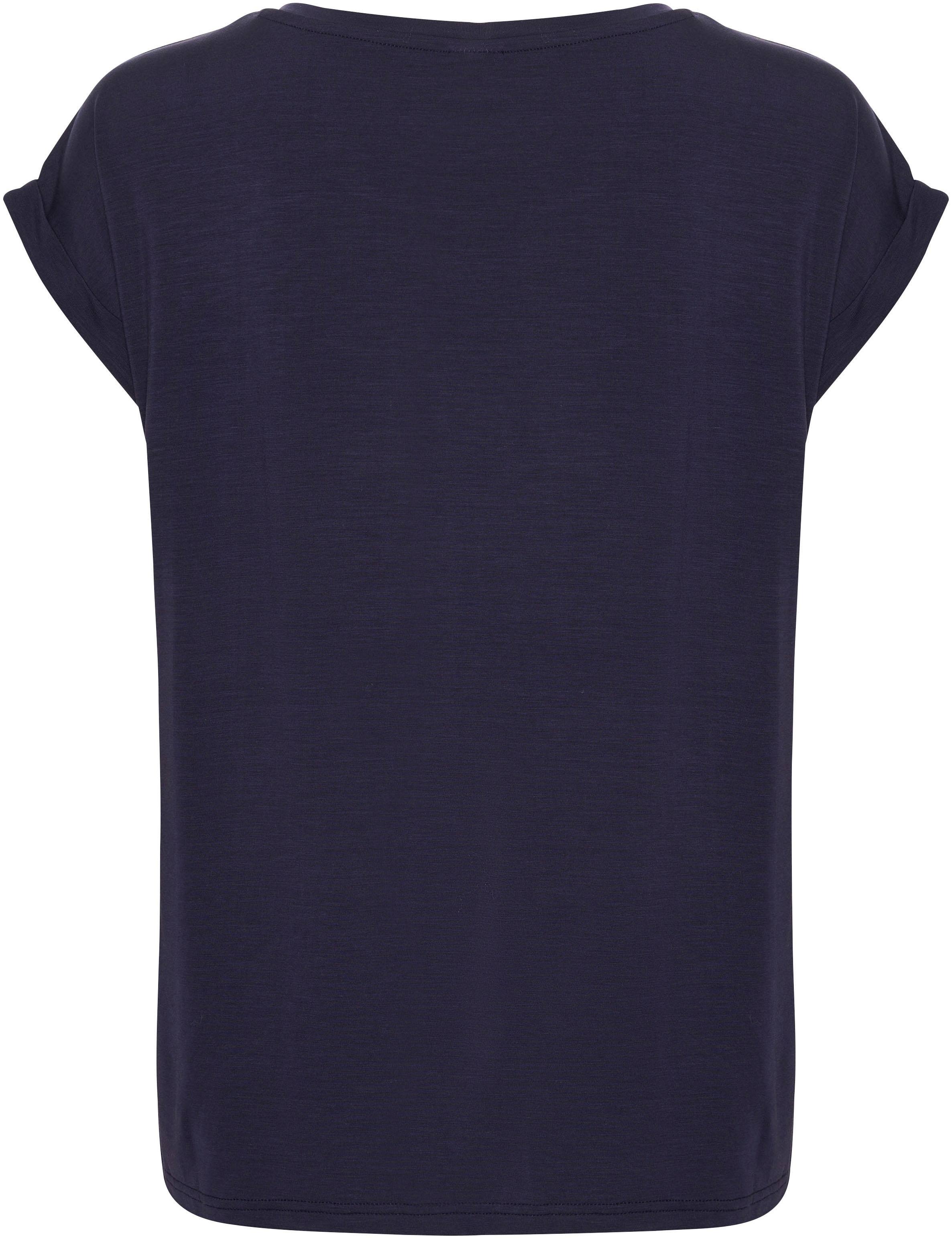Saint Tropez Rundhalsshirt, Basic in edler LYOCELL Qualität