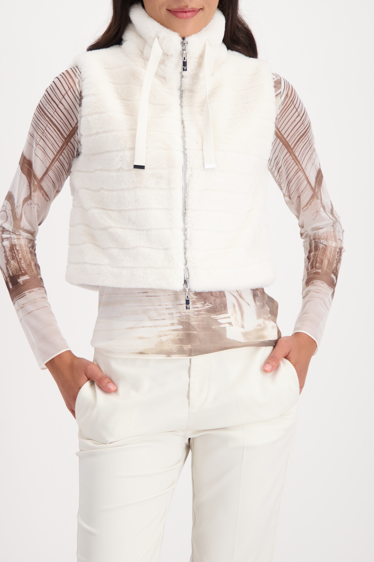 Monari Fellimitatweste »Weste fake fur« Regular fit mit Stehkragen