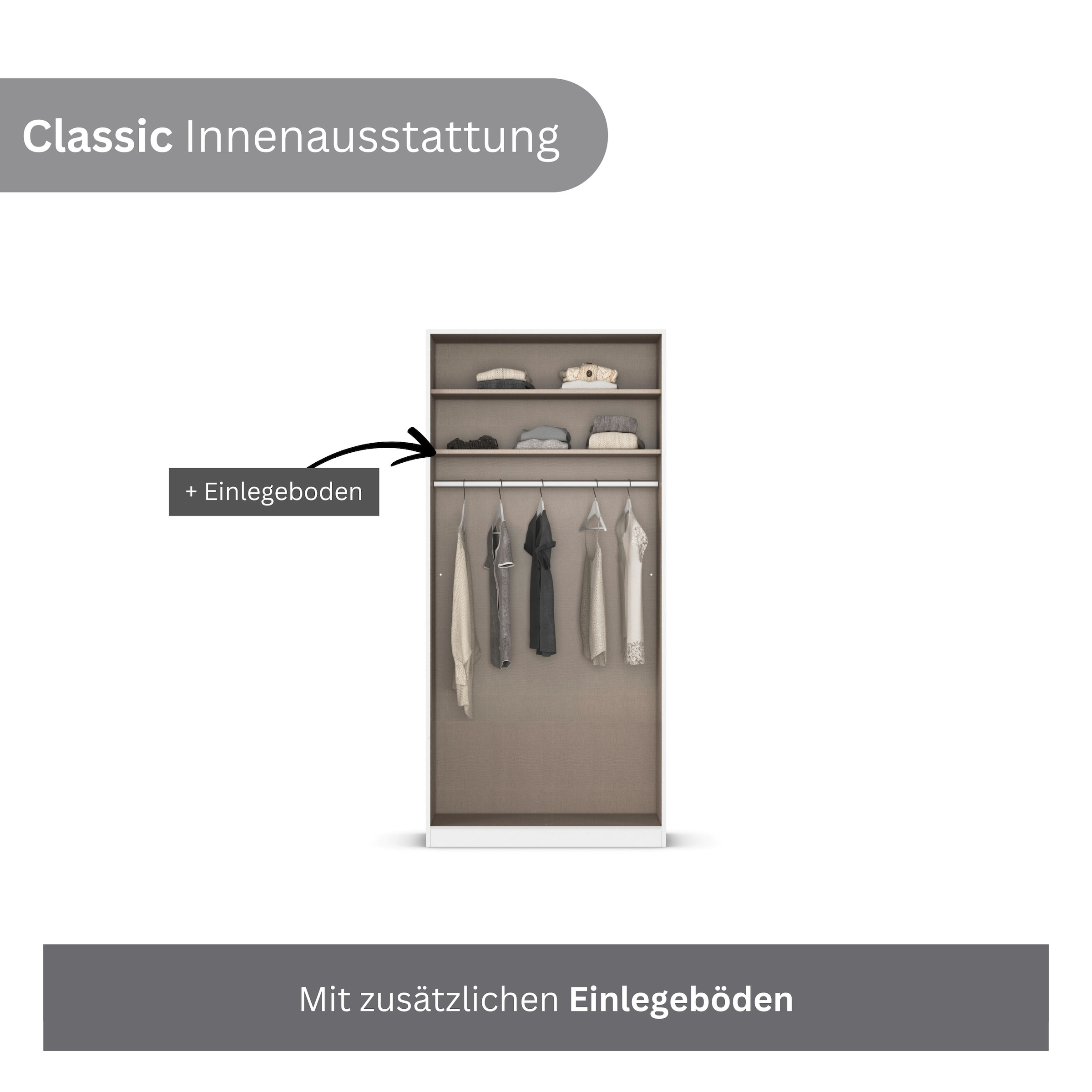 rauch Kleiderschrank »Drehtürenschrank Schrank Garderobe Wäscheschrank Schlafzimmer AVOLA«, (in 3 verschiedenen Ausstattungen BASIC/CLASSIC/PREMIUM), mit hochwertigen Stangengriffen in Schwarz aus Metall MADE IN GERMANY