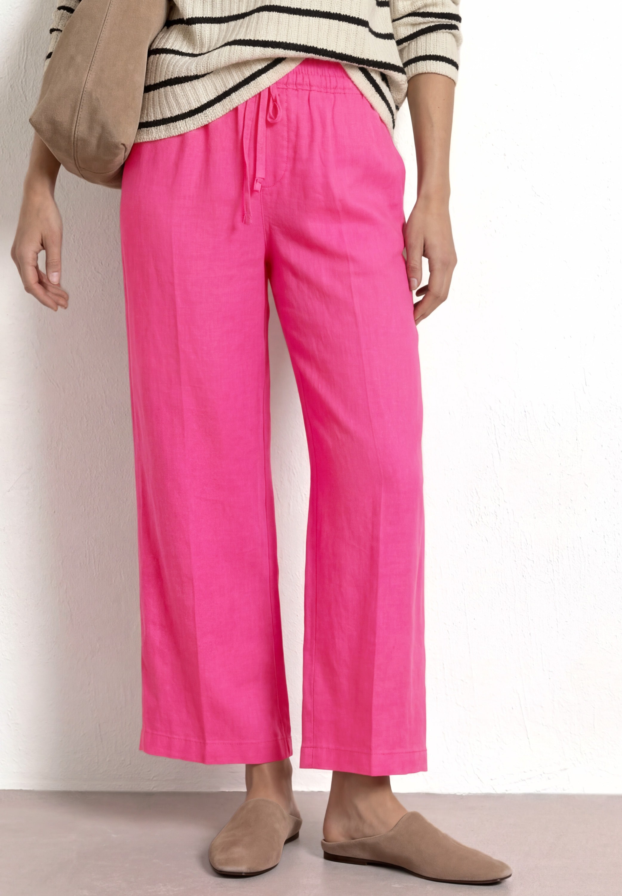 STREET ONE Leinenhose »Style Emee«  miSommerhose mit elastischem Bund und Kordelzug