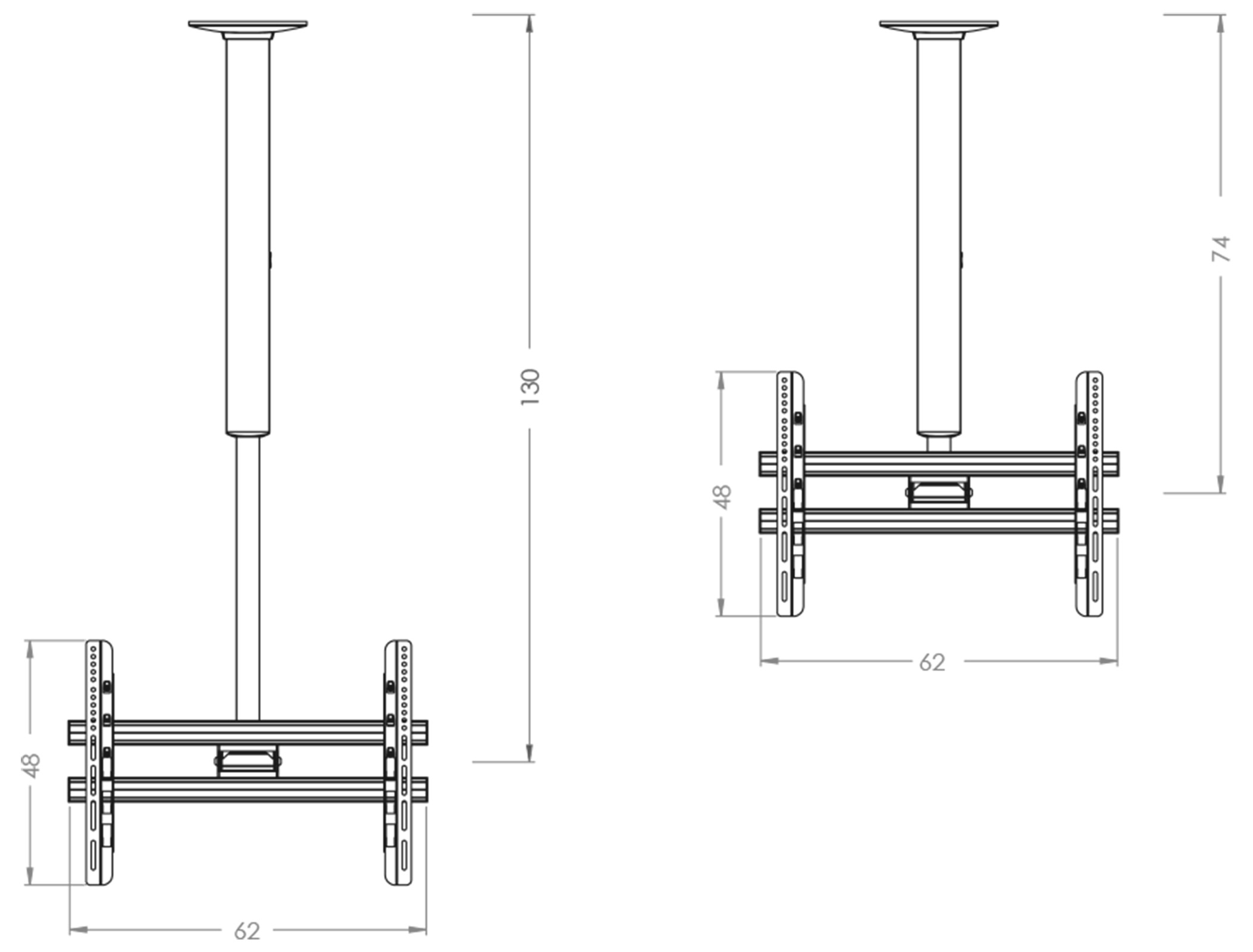 VCM TV-Deckenhalterung »Universal VESA TV Deckenhalterung Deckenhalter CM4«, (VCM CM)