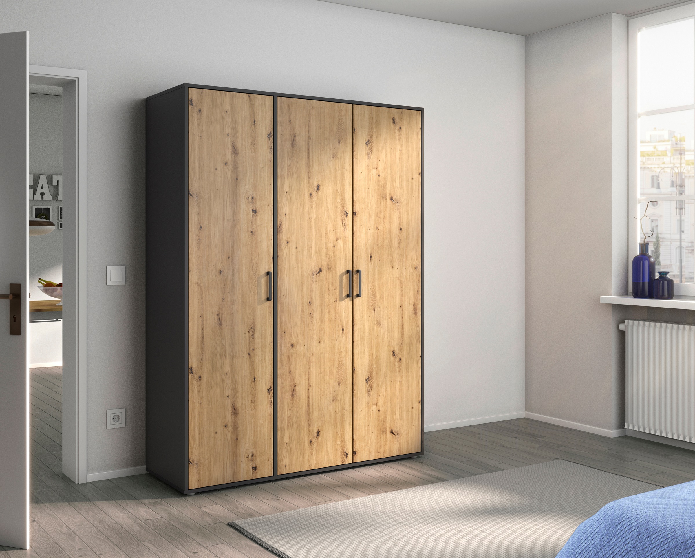 rauch Kleiderschrank »VOYAGER Otto´s Choice Garderobe Wäscheschrank TOPSELLER Schlafzimmer«, (in 3 verschiedenen Ausstattungen BASIC/CLASSIC/PREMIUM), Schrank mit modernen Griffen in viel Stauraum MADE IN GERMANY