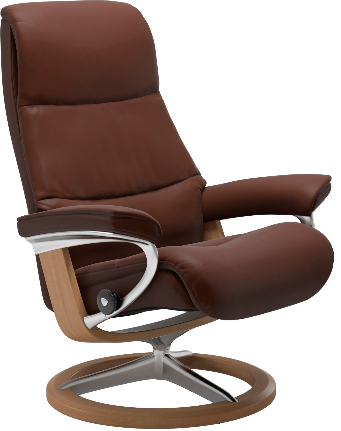 Stressless® Relaxsessel »View«, (Set, Relaxsessel mit Hocker), mit Signature Base, Größe M,Gestell Eiche