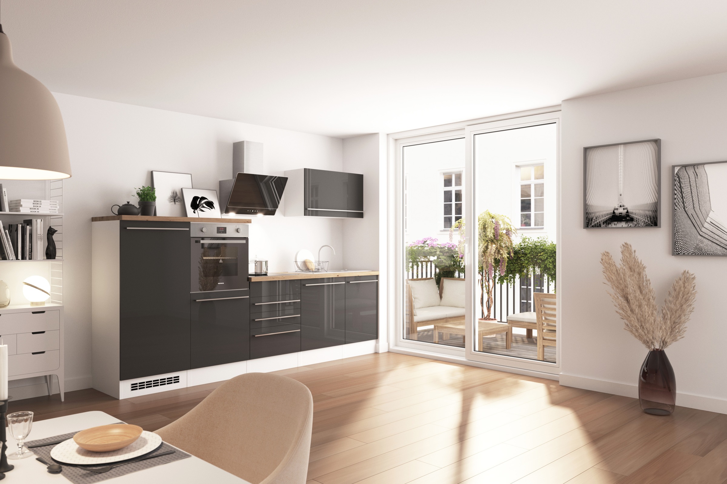 RESPEKTA Küche »Gabriel« wechselseitig aufbaubar, als Doppelblock stellbar