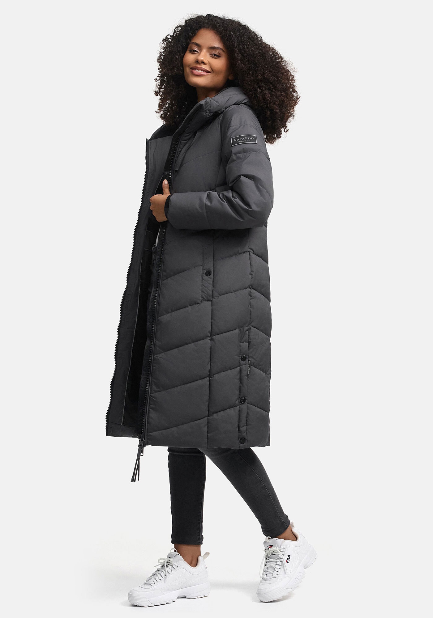 Navahoo Winterjacke »Navahoo Schmatzibaer lange Damen Winter Steppjacke N009«