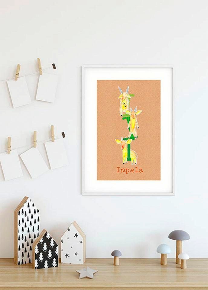 Komar Bild »ABC Animal I« Buchstaben 1 Stk. tlg. Wandbild zur Dekoration - ohne Rahmen