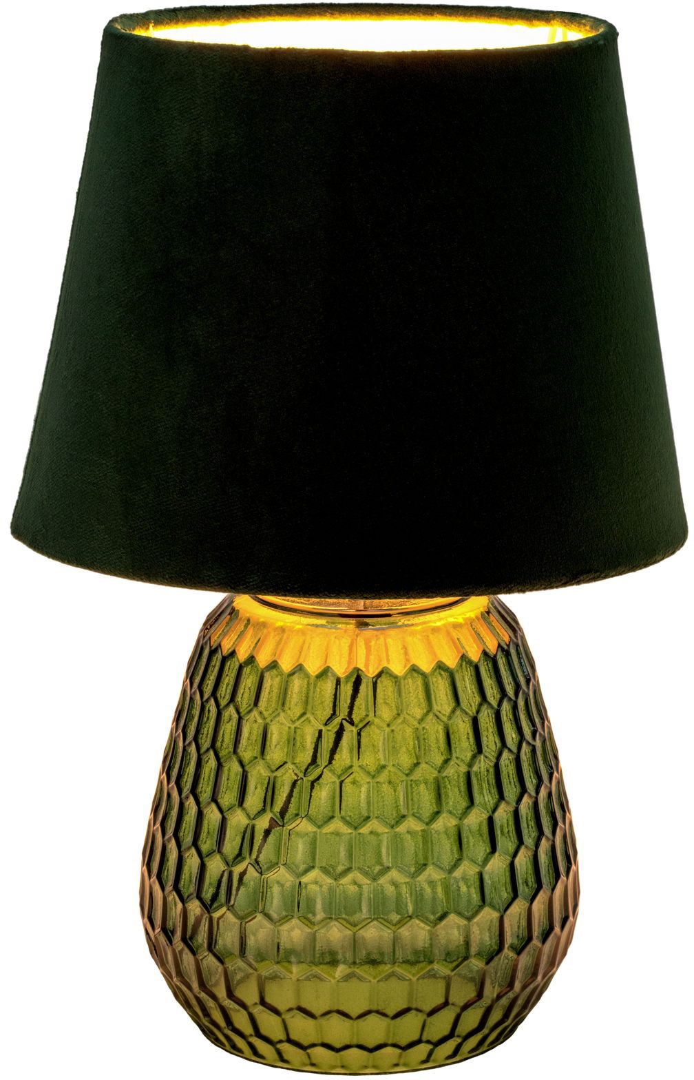 Pauleen Tischleuchte »Crystal Velours«, 1 flammig, Leuchtmittel E14 | ohne Leuchtmittel, E14, Grün, Glas, Samt