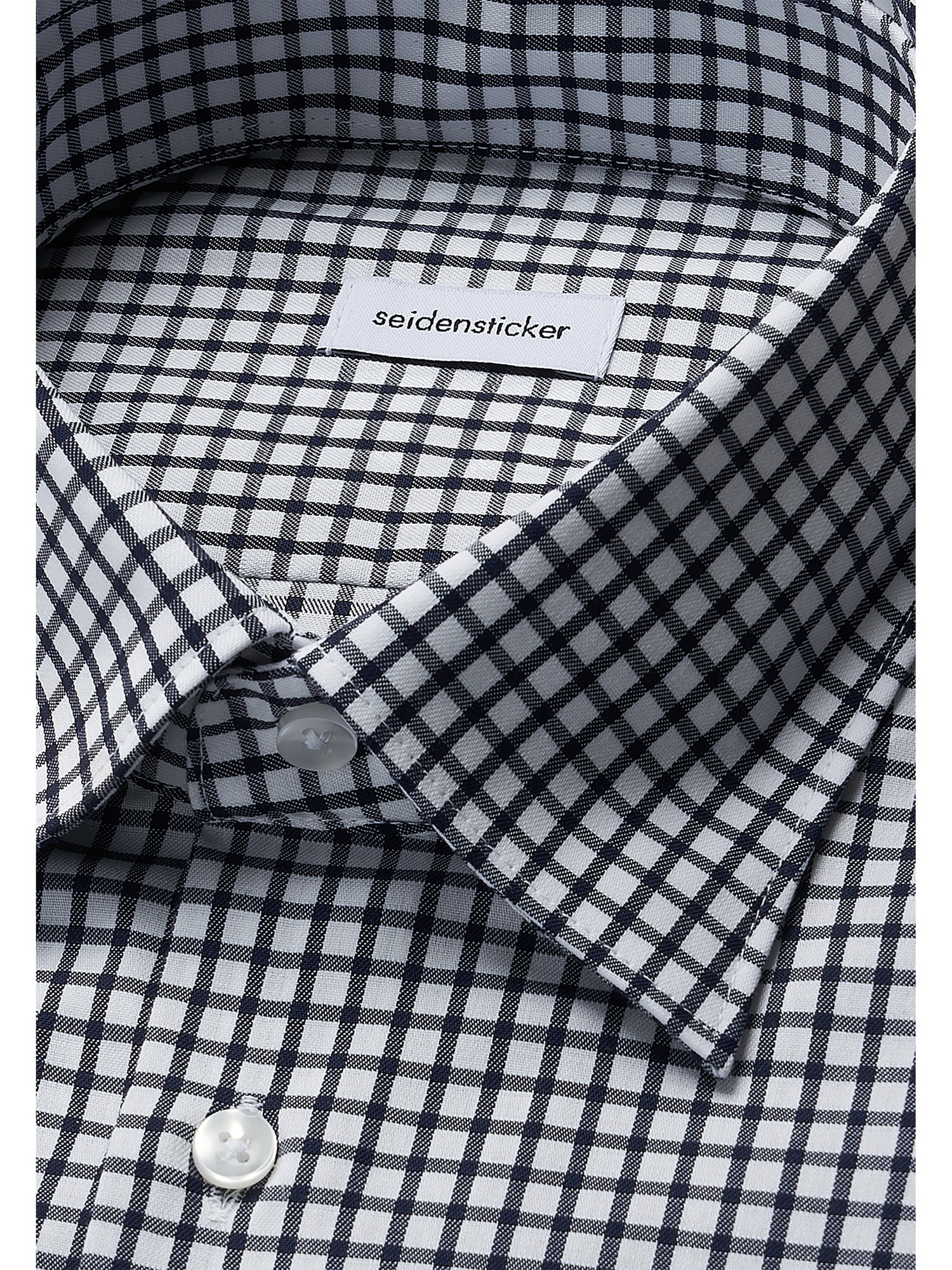 seidensticker Businesshemd »Schwarze Rose«, Shaped 1/1 Covered-Button-Down-Kragen Karo
