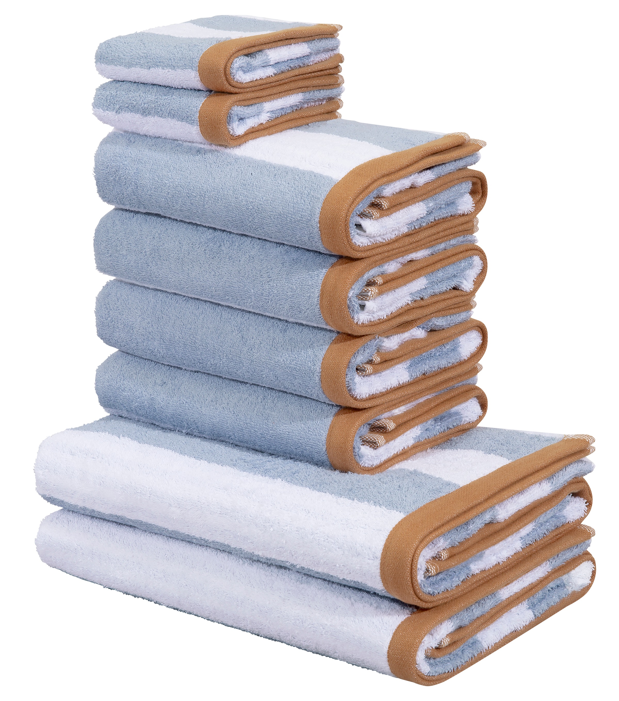 OTTO home Handtuch Set »Elenna, Handtücher, 100% Baumwolle, 500 gr/m², 8-tlg.« Set 8 Frottier Duschtücher, Handtücher, Gästehandtücher, modern, Streifen