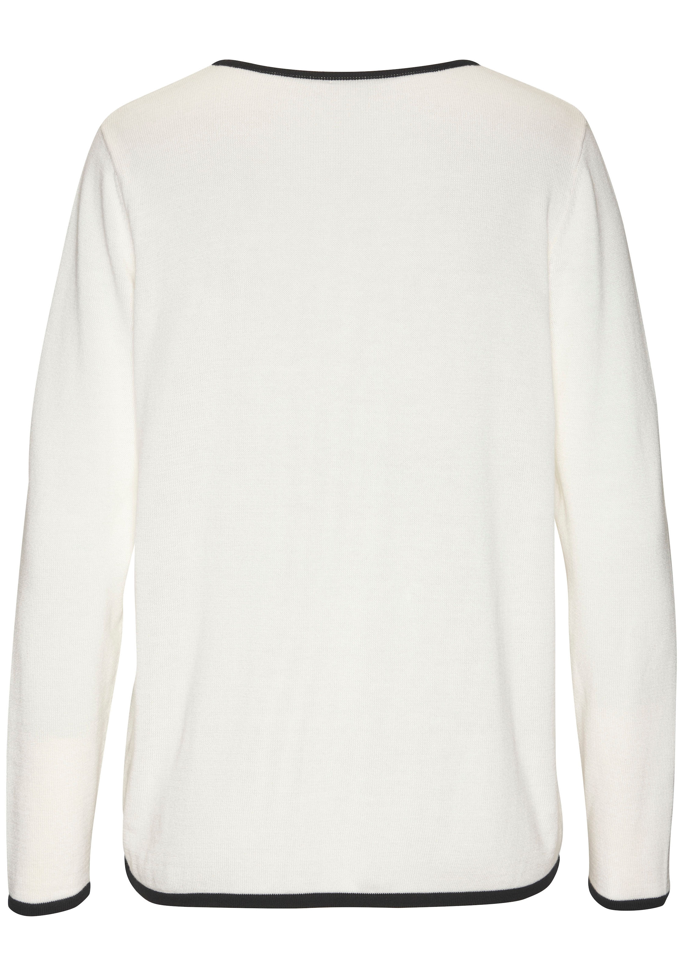 Vivance V-Ausschnitt-Pullover, mit Kontrastkanten, casual