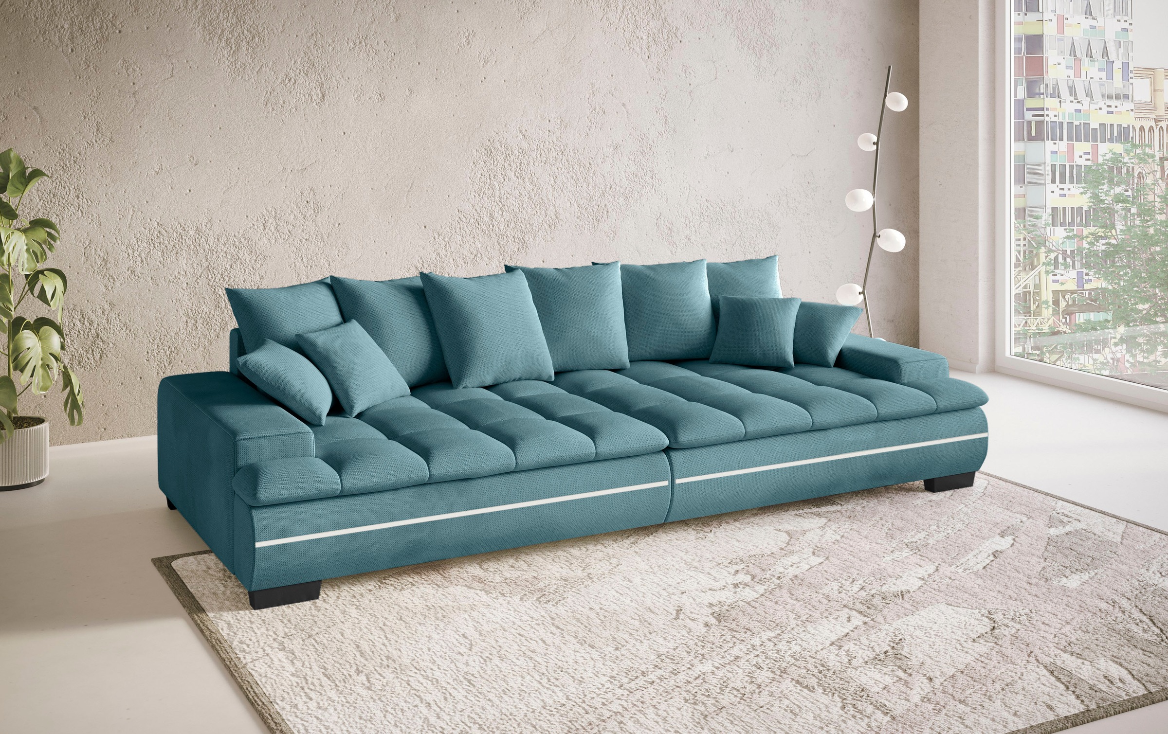 Mr. Couch Big-Sofa »Haiti II«, RGB-LED Beleuchtung, Kaltschaumpolsterung, bis 140 kg belastbar