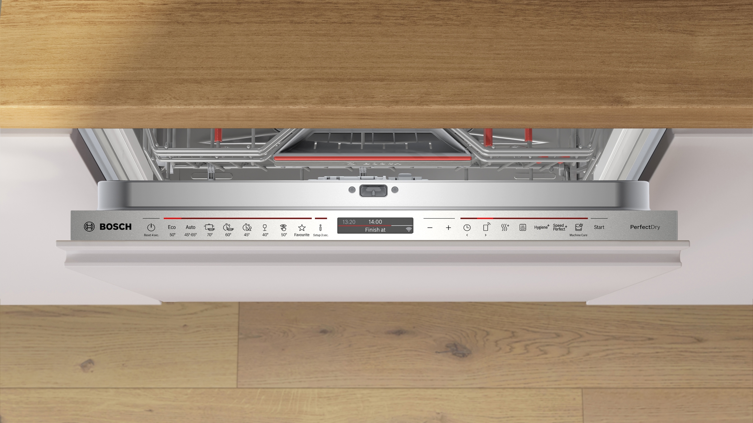 BOSCH vollintegrierbarer Geschirrspüler Serie 8 »SBD8YCX04E« 14 tlg. Maßgedecke Extra Clean Zone für hartnäckigen Schmutz und 2x besseres Trocknen