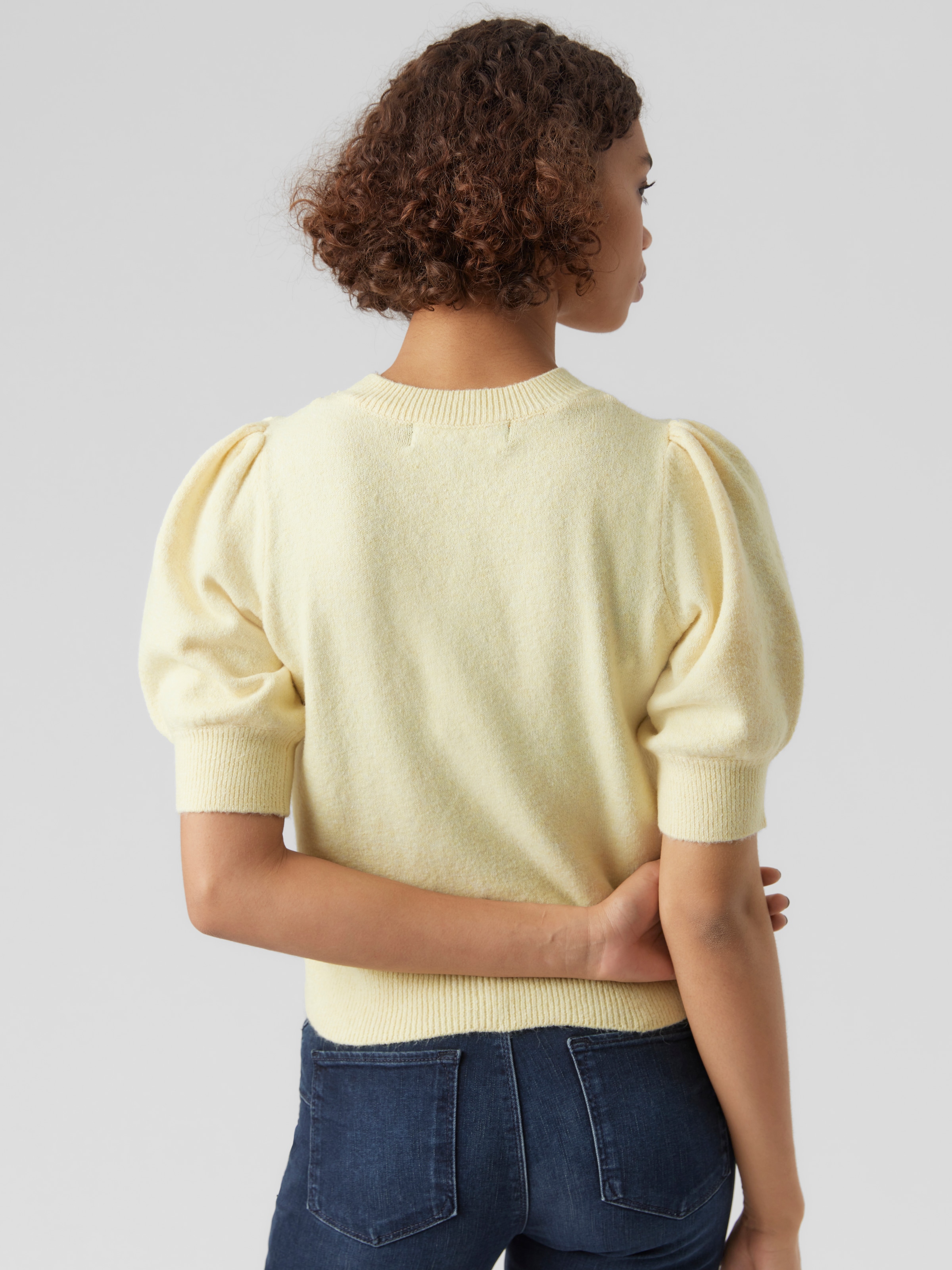 Vero Moda Kurzarmpullover »VMDOFFY 2/4 O-NECK PULLOVER GA NOOS«, mit leichten Puffärmeln