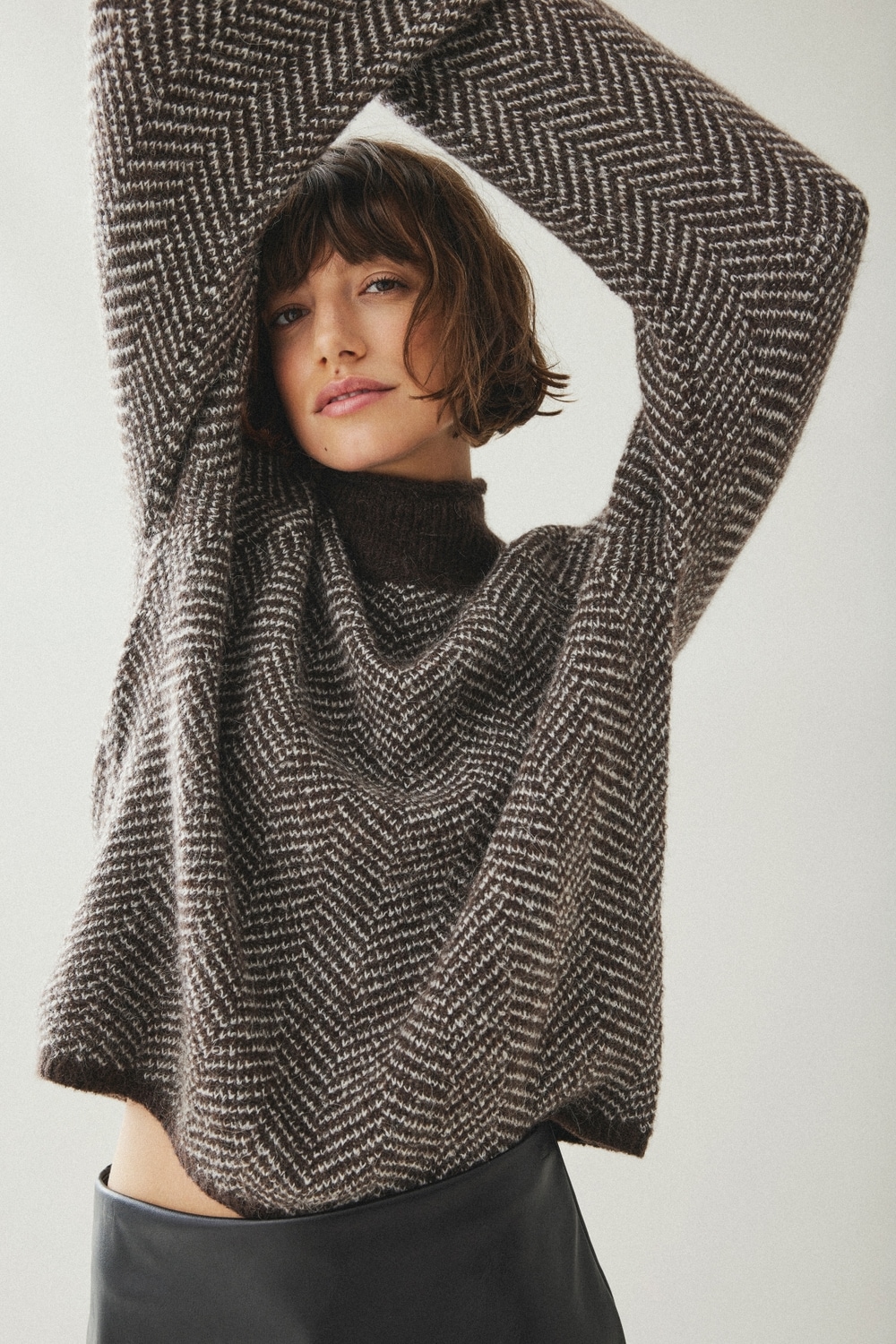 Vila Stehkragenpullover »VILORY HIGH NECK L/S KNIT TOP - NOOS« Materialmix, regular fit