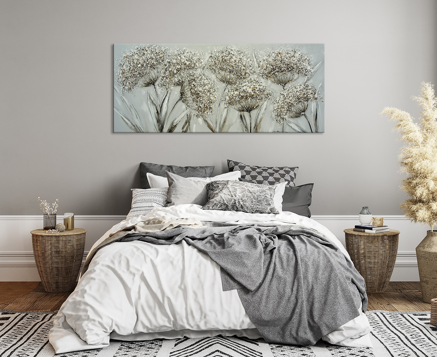 Bönninghoff Ölgemälde »handarbeit PUSTEBLUMEN XXL 60x140 cm – Wandbild Kunst Deko modern«