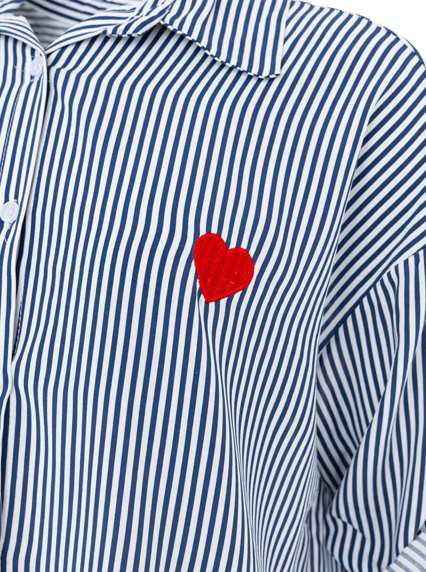 Zwillingsherz Hemdbluse »"Streifen & Herz"« lockere Passform, Turn-Ups am Ärmel, Herzpatch, mit Knöpfen