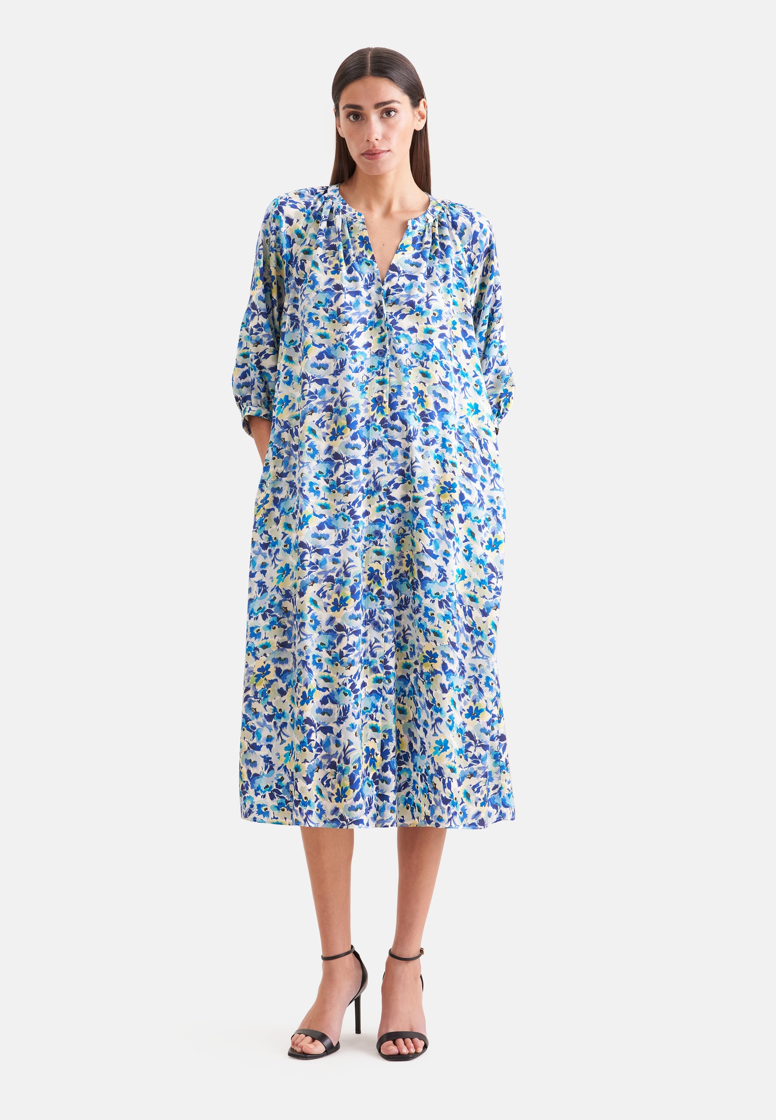 seidensticker Sommerkleid 3/4 V-Neck Druck