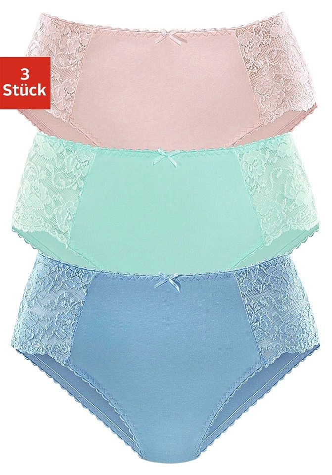 3 (Packung, St.), elastischer petite aus Baumwoll-Qualität ♕ Hüftslip, fleur bei