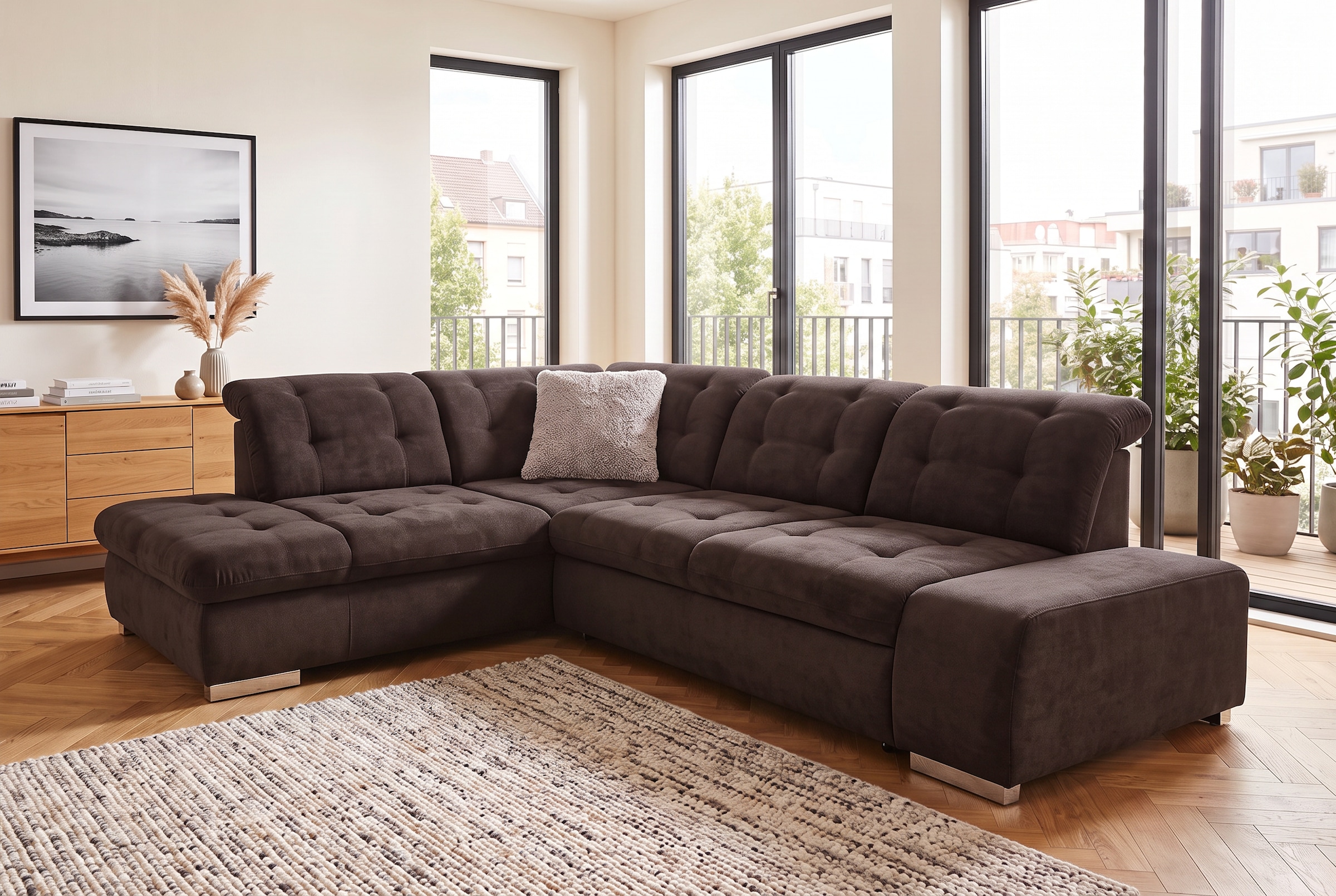 sit&more Ecksofa "Pale L-Form" inklusive Kopfteilverstellung, wahlweise mit Schlaffunktion