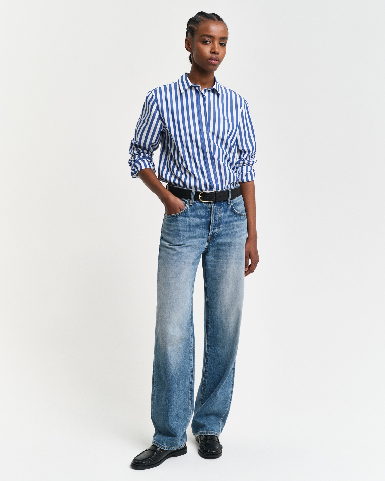 Gant Langarmbluse »REG POPLIN WIDE STRIPED SHIRT«, Popeline Bluse mit breiten Streifen