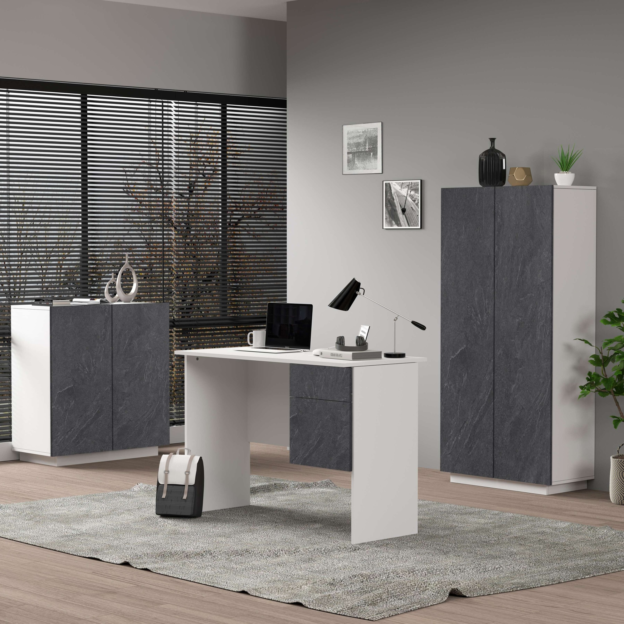 INOSIGN Schreibtisch »Coro, kleiner Computertisch, Bürotisch«, mit 1 Tür & 1 Schublade, Breite 110 cm, Made in Italy