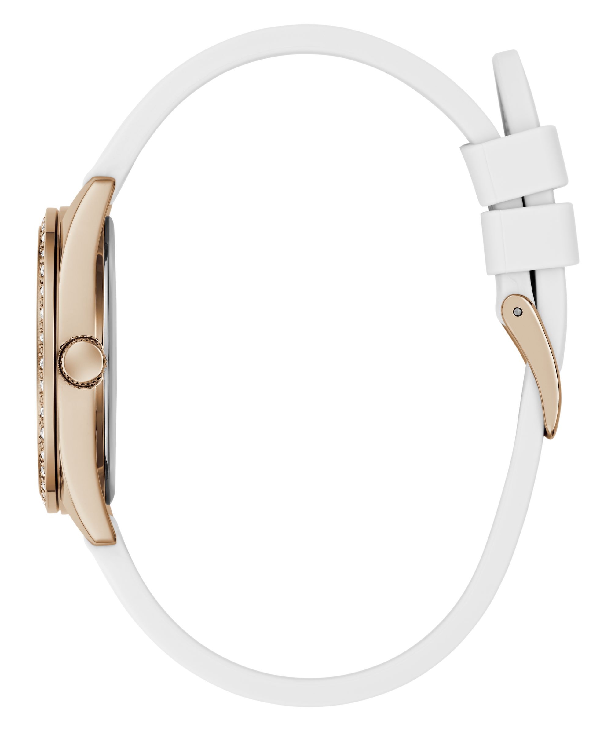 Guess Quarzuhr »MARGOO« Armbanduhr, Damenuhr, Silikonarmband, analog