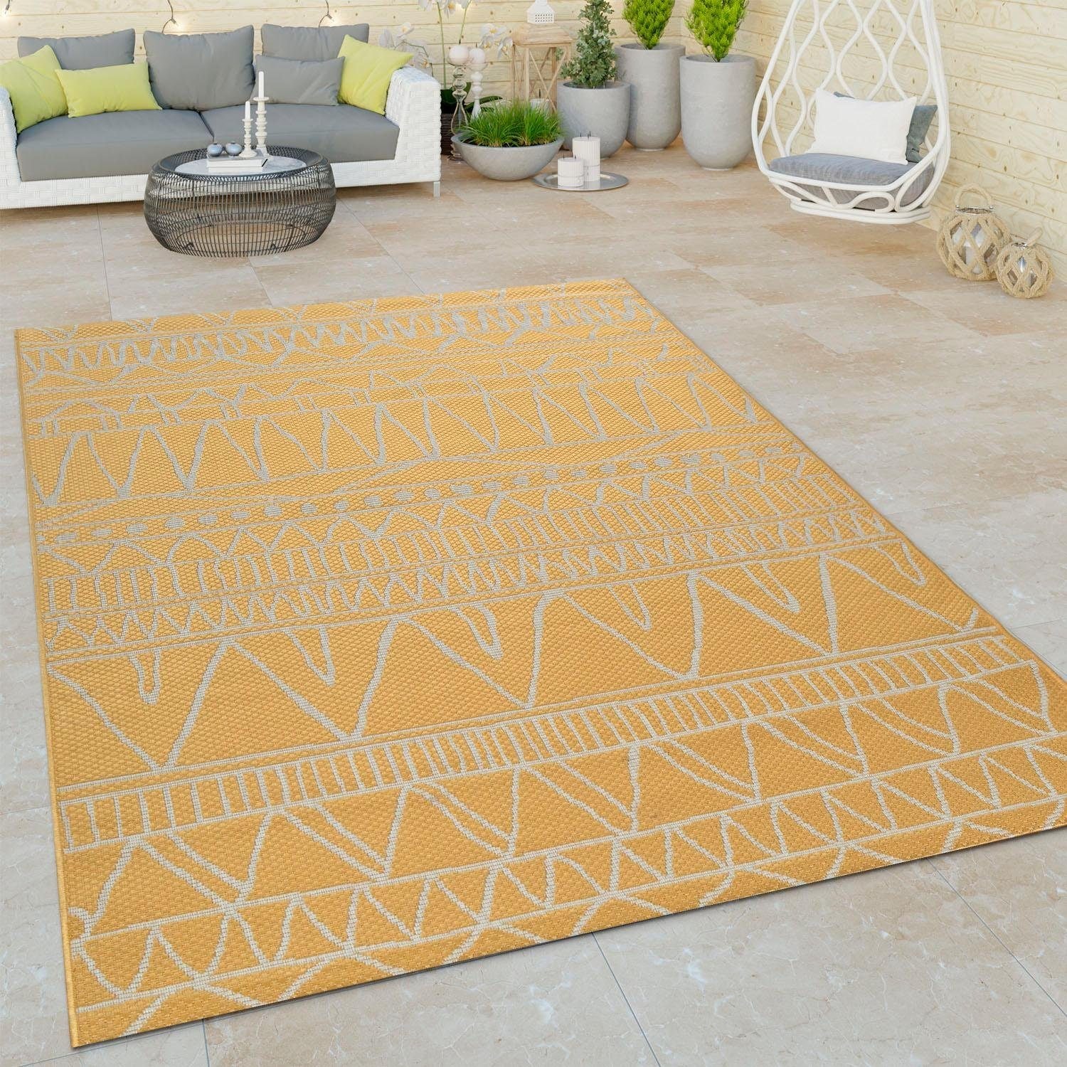 rechteckig, Design, »Illusion Home Paco 321«, und In- Teppich Flachgewebe, geeignet, UV-beständig Outdoor modernes