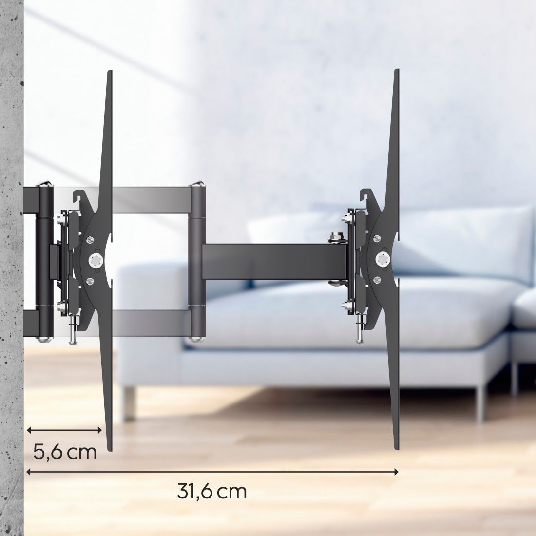 Hama TV-Wandhalterung »Halterung, schwenkbar, neigbar, ausziehbar von 48 - 122 (19" - 48")« bis 122 cm Zoll max. 20 kg
