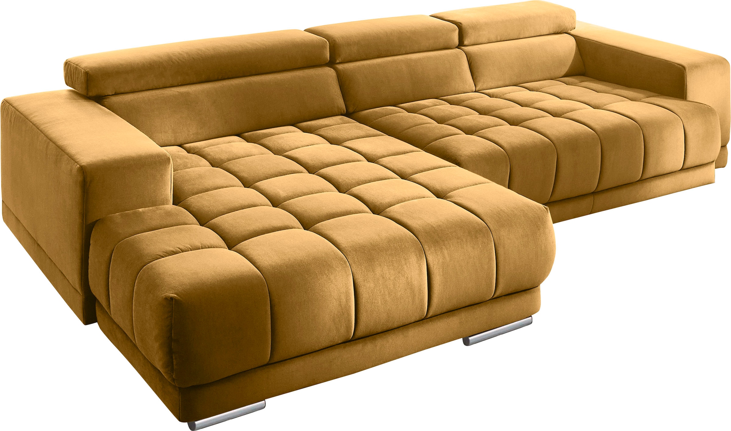Die PlanBar Ecksofa »MP-IN15053 L-Form extra breiter Schenkel«, mit Kopfteilverstellung, wahlweise mit manueller Vorziehbank