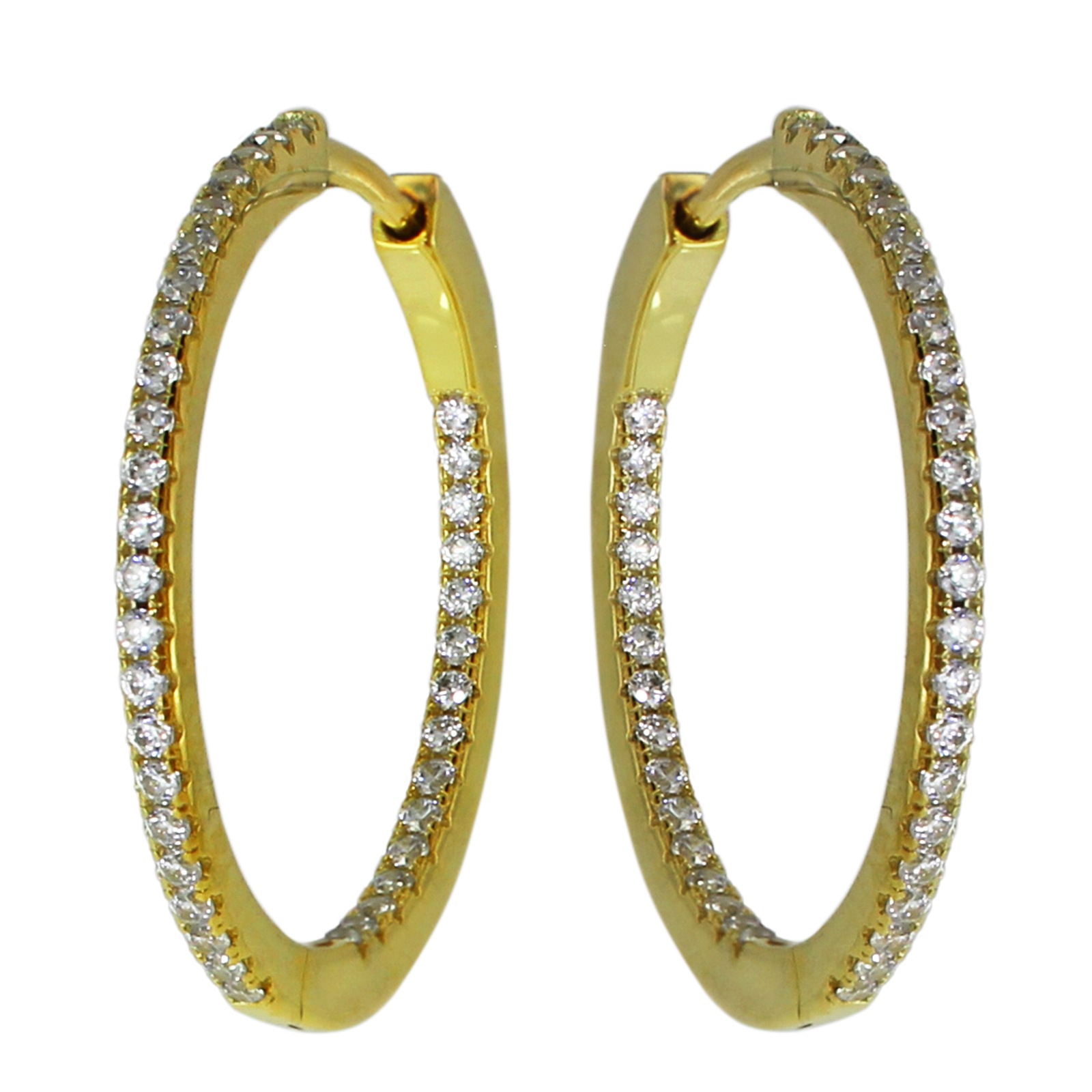 OSTSEE-SCHMUCK Klappcreolen »- Simone 30 mm - Silber 925/000, vergoldet - Zirkonia«