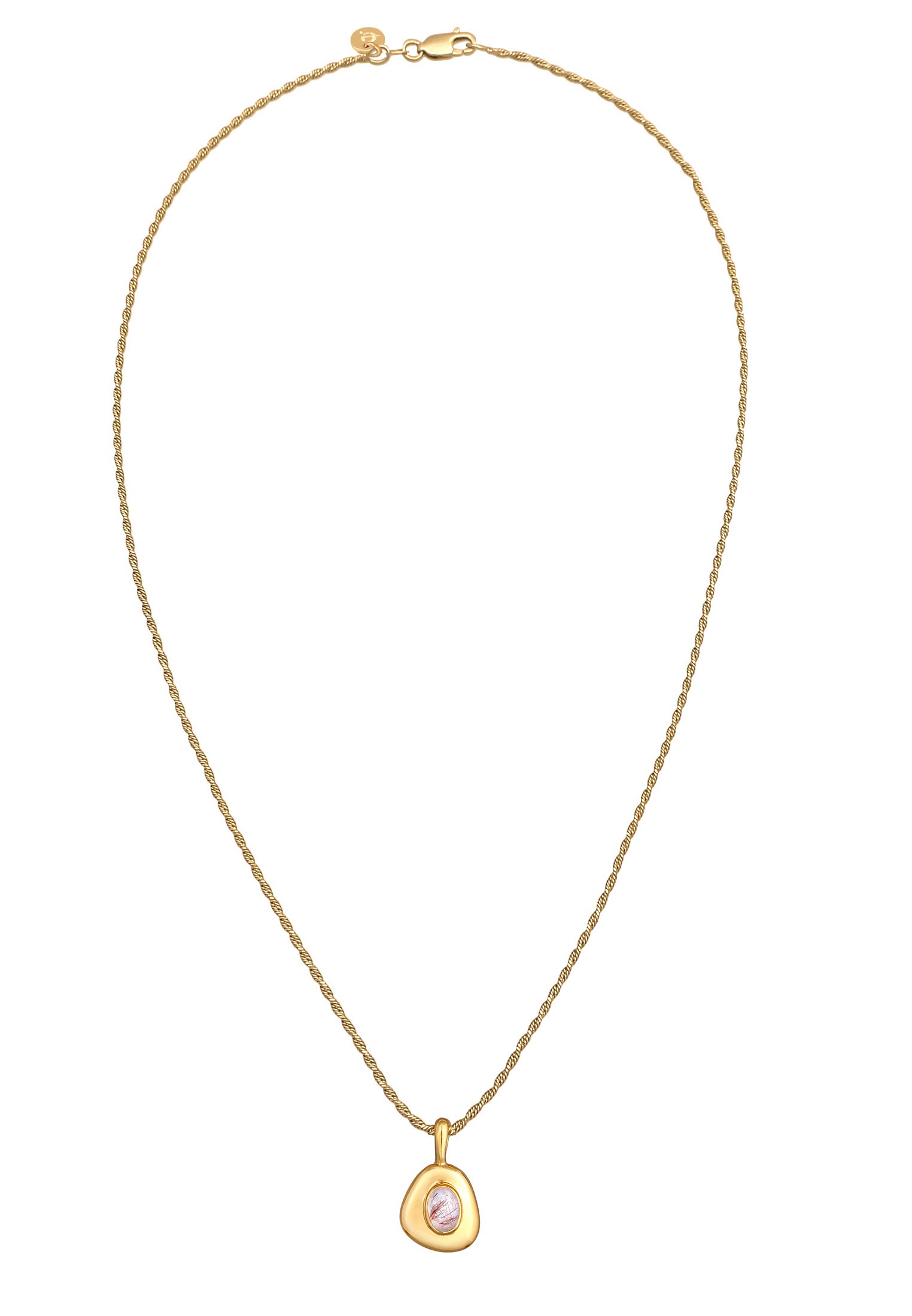 Elli Premium Silberkette »Halskette Quarz Engelshaar Kordelkette 925 Silber«