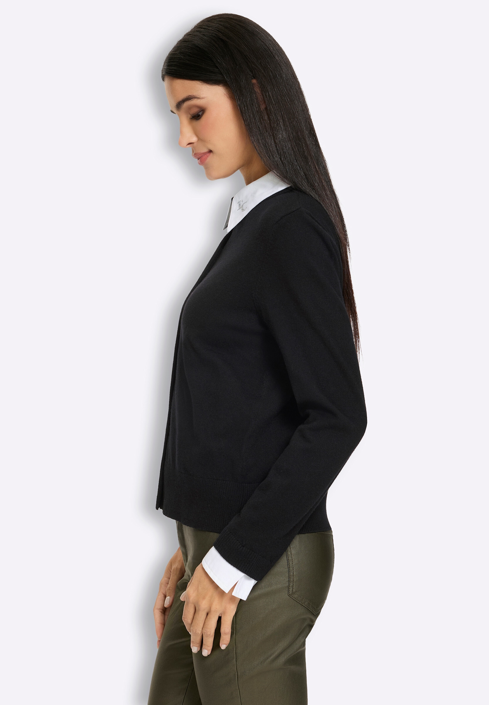 heine Strickjacke »Strickjacke Feinstrickjacke in 2-in-1-Optik«