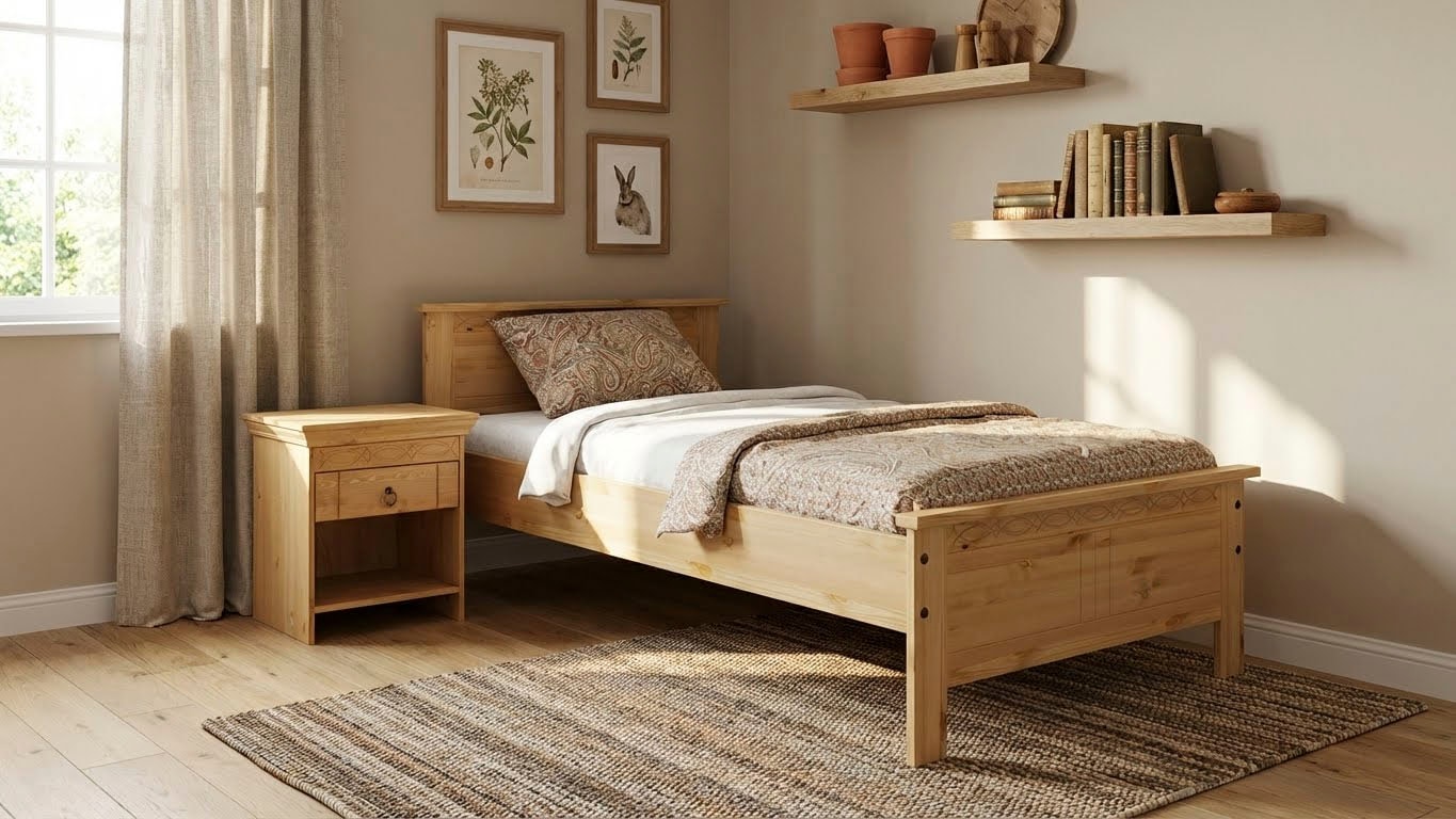 OTTO home Massivholzbett "Indra, Landhausstil, edles Design,zertifiziertes Massivholz" Breite/Belastbarkeit 180cm/220 KG, 140cm/180 KG, 90cm/120 KG, mit Kopfteil, mit dekorativen Fräsungen, aus Kiefer