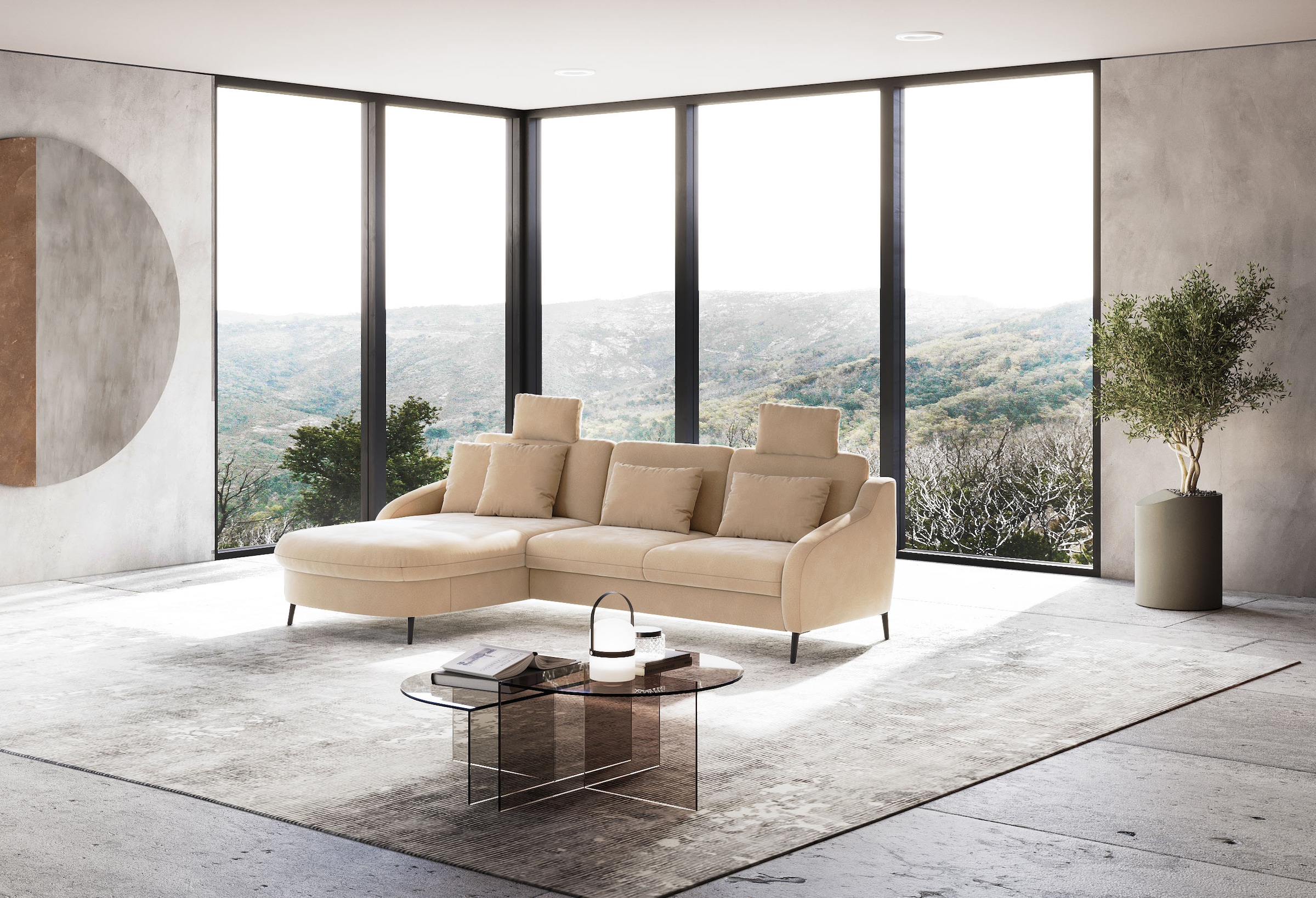 sit&more Ecksofa »Soul L-Form«, wahlweise mit Bettfunktion und Bettkasten oder Schubkasten