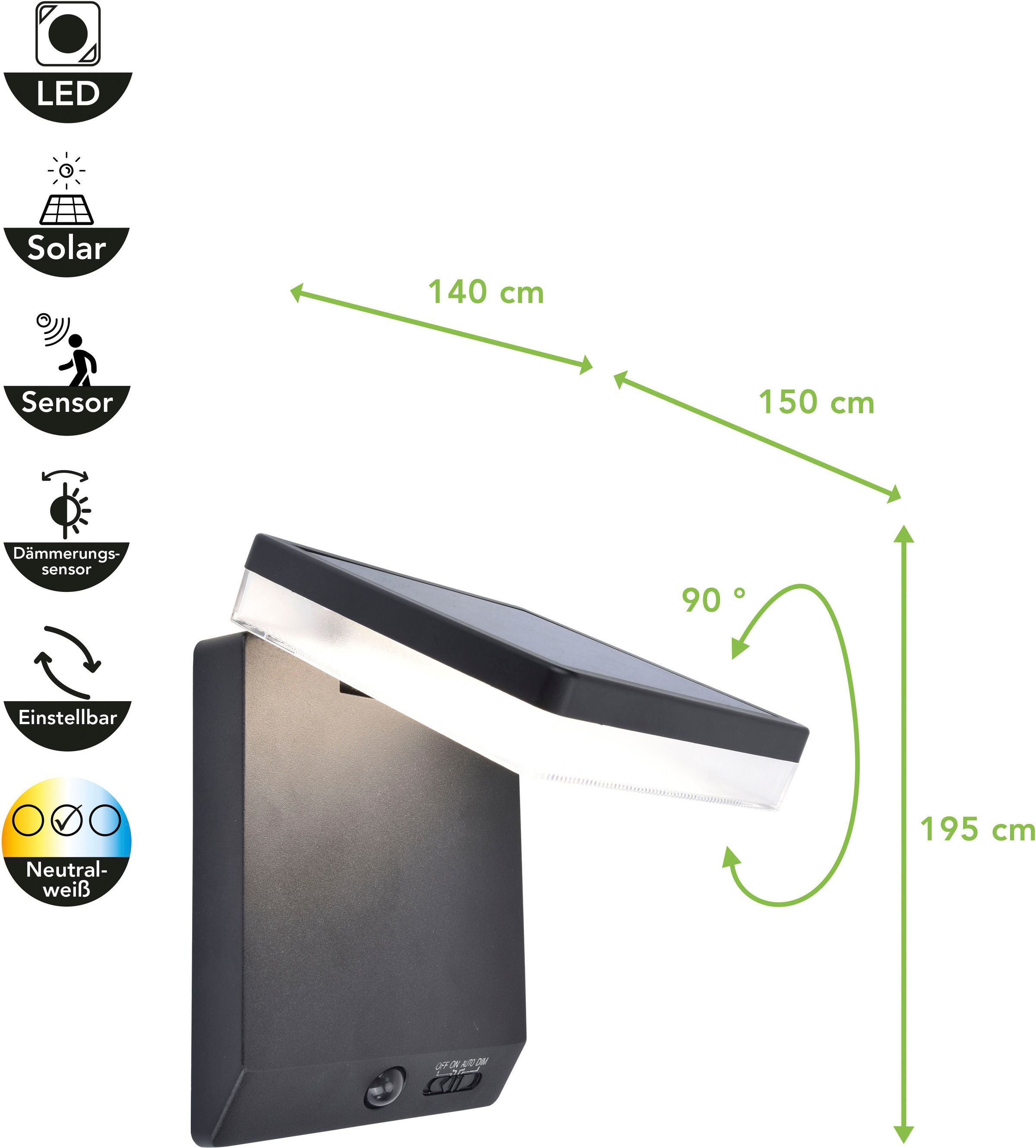 LUTEC LED Solarleuchte »MOZE«, Leuchtmittel LED-Modul | LED fest integriert, IF DESIGN AWARD WINNER 2022
