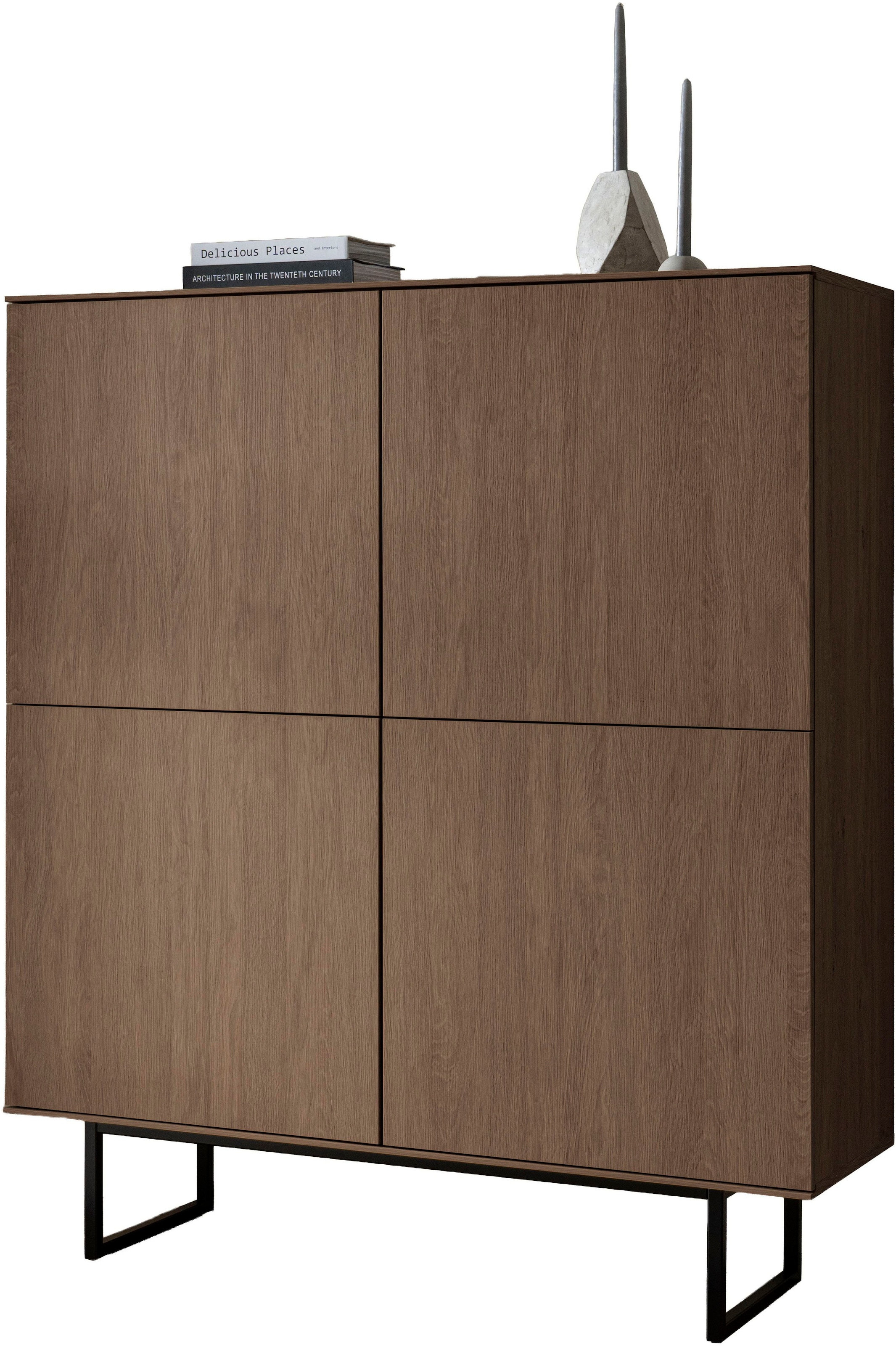 Home affaire Highboard »Lund, moderner Schrank, Kommode mit Kufengestell« optisch dünner Oberboden, hochwertige Optik, ausreichend Stauraum